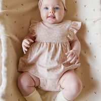 Organic Cotton Elianna Playsuit - Rosalie Field Rose Childrens Playsuit from Jamie Kay NZ