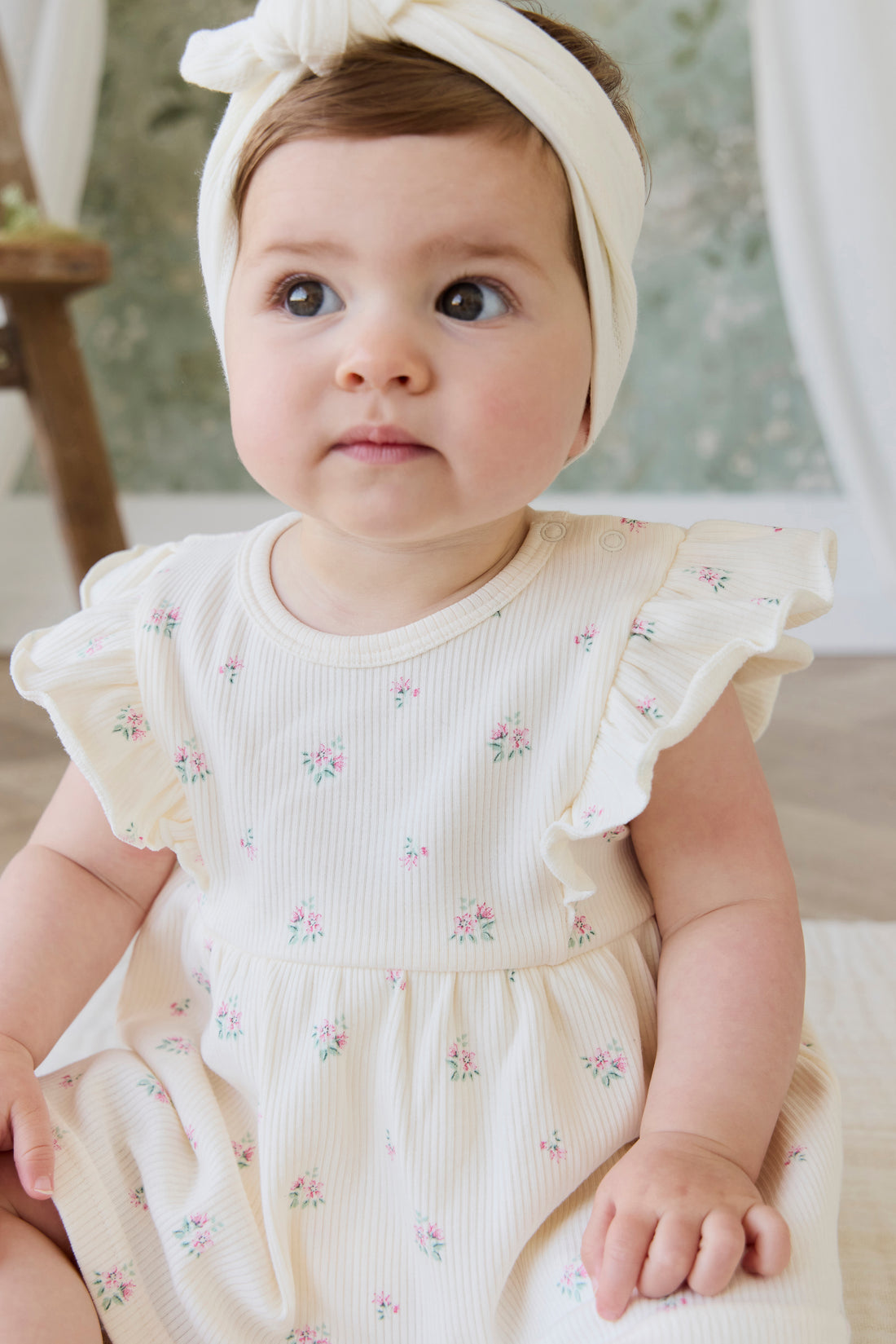 Organic Cotton Rib Elianna Playsuit - Emma Whisper Childrens Playsuit from Jamie Kay NZ