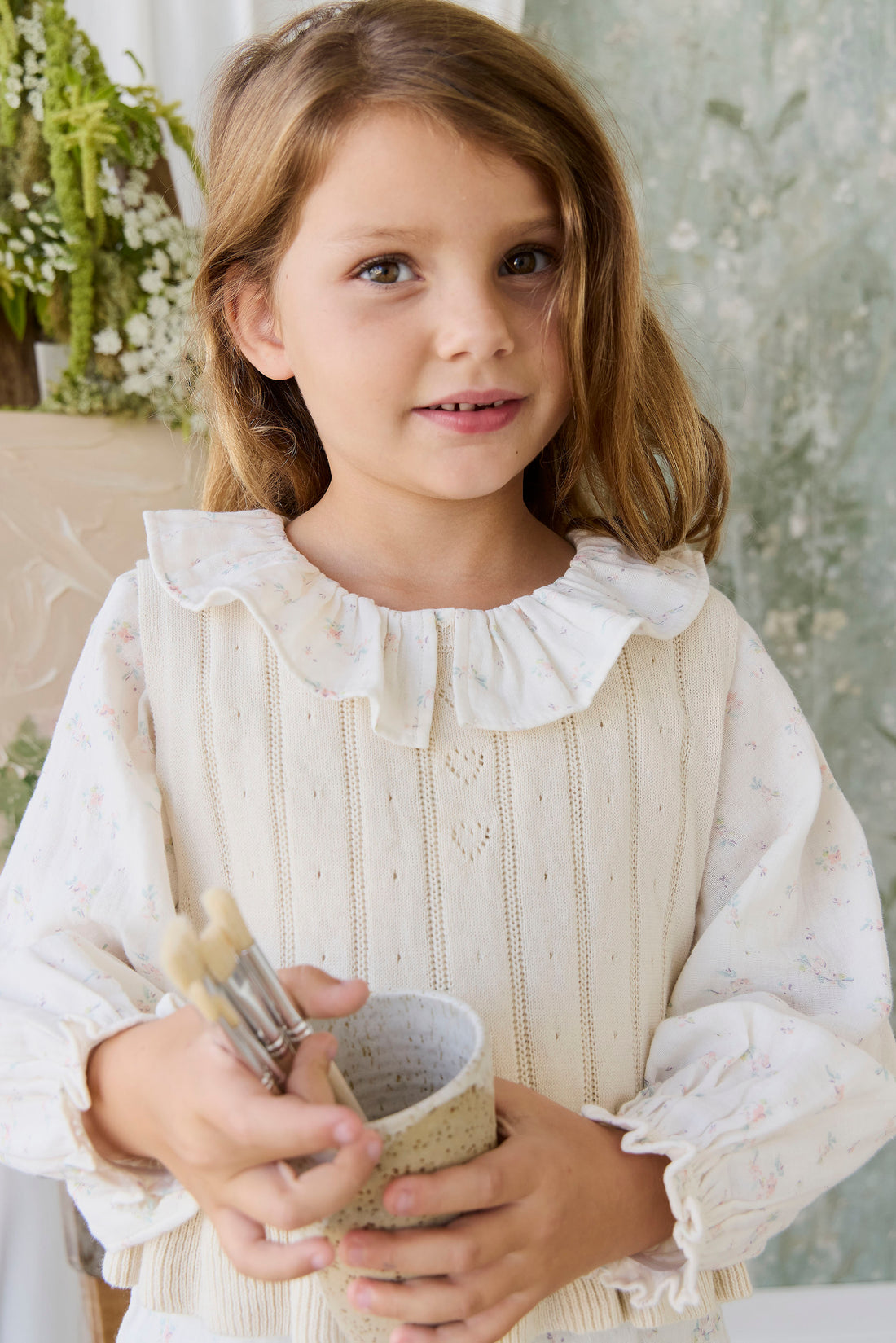 Organic Cotton Muslin Christabel Blouse - Solange Snow Childrens Top from Jamie Kay NZ