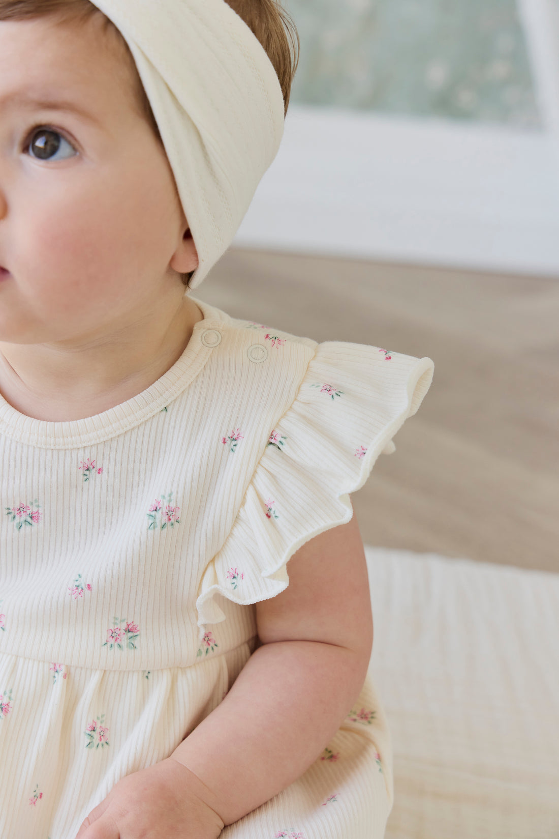 Organic Cotton Rib Elianna Playsuit - Emma Whisper Childrens Playsuit from Jamie Kay NZ