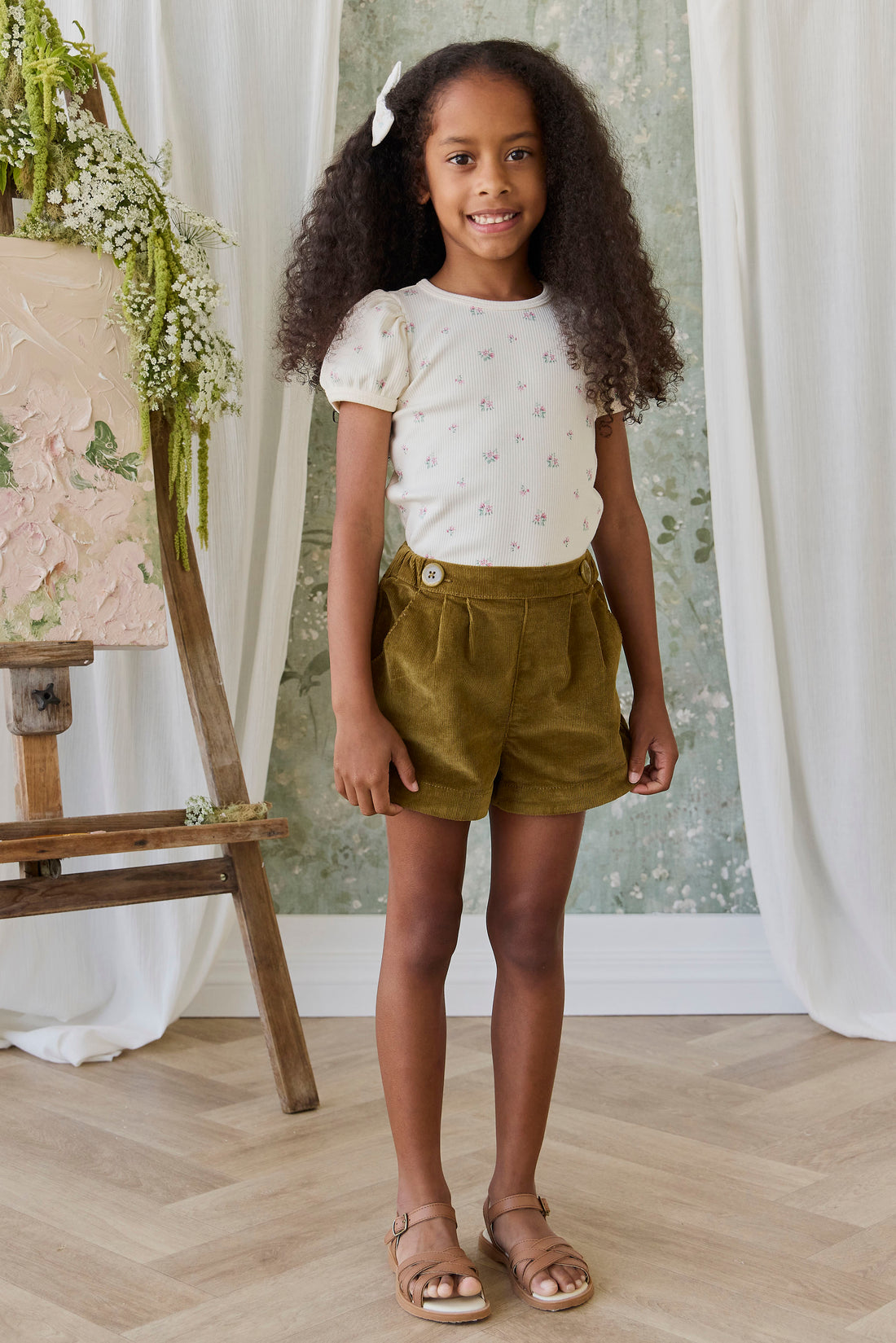 Organic Cotton Rib Astra Top - Emma Whisper Childrens Top from Jamie Kay NZ