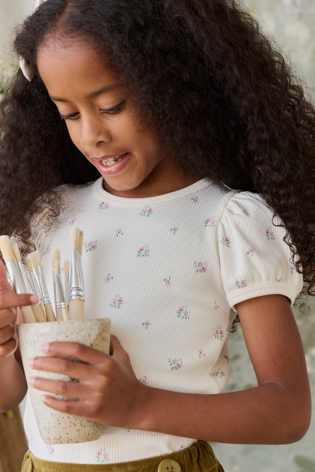 Organic Cotton Rib Astra Top - Emma Whisper Childrens Top from Jamie Kay NZ