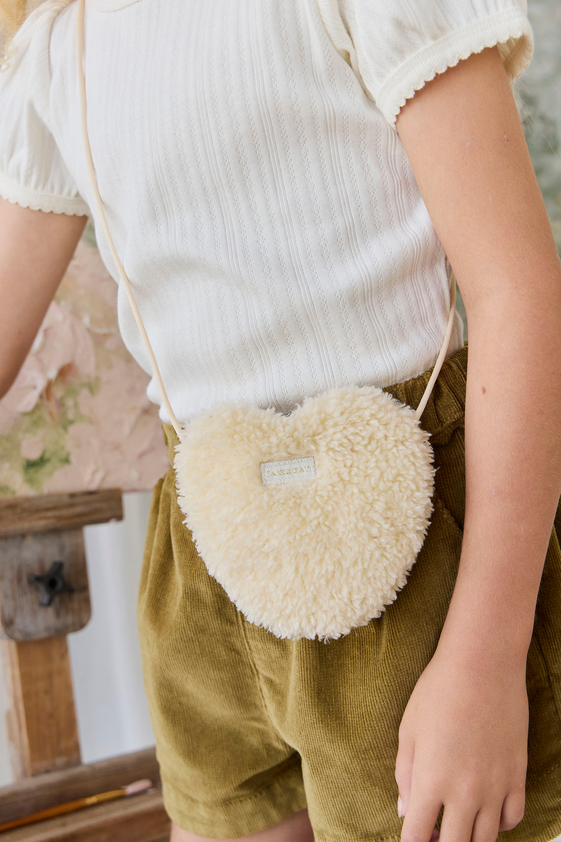 Organic Cotton Pointelle Rhea Top - Parchment Childrens Top from Jamie Kay NZ
