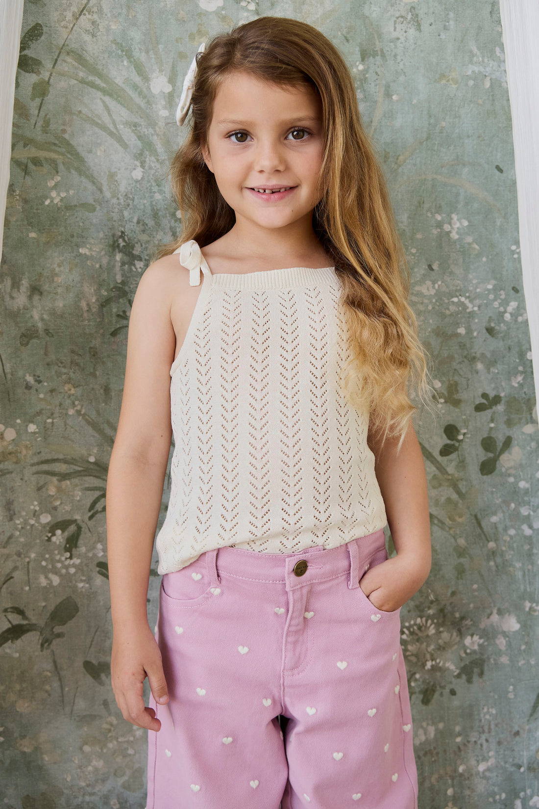Astra Pant - Petite Heart Orchid Childrens Pant from Jamie Kay NZ