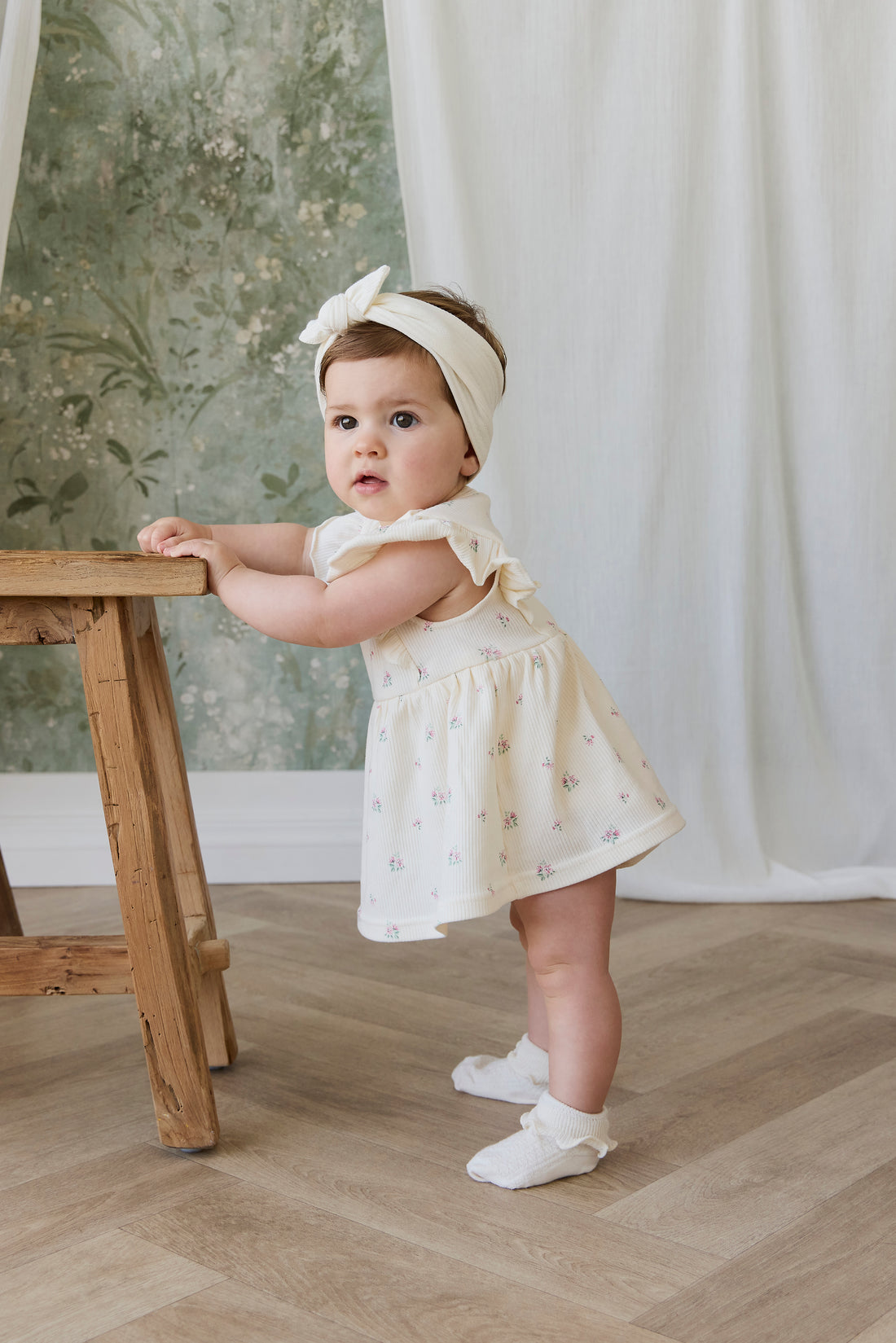 Organic Cotton Rib Elianna Playsuit - Emma Whisper Childrens Playsuit from Jamie Kay NZ