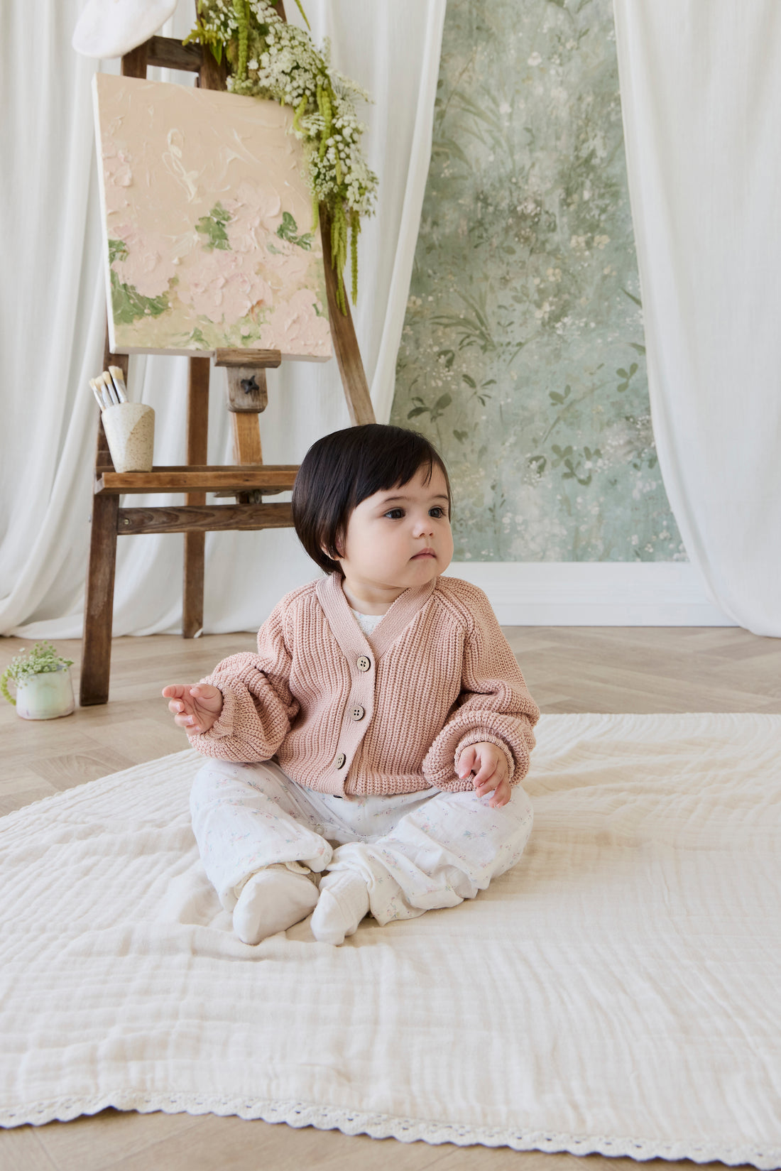 Paloma Cardigan - Rose Mist Childrens Cardigan from Jamie Kay NZ