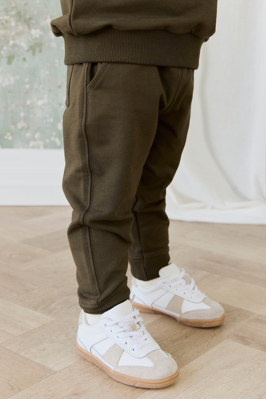 Organic Cotton Jalen Track Pant - Deep Olive Childrens Pant from Jamie Kay NZ