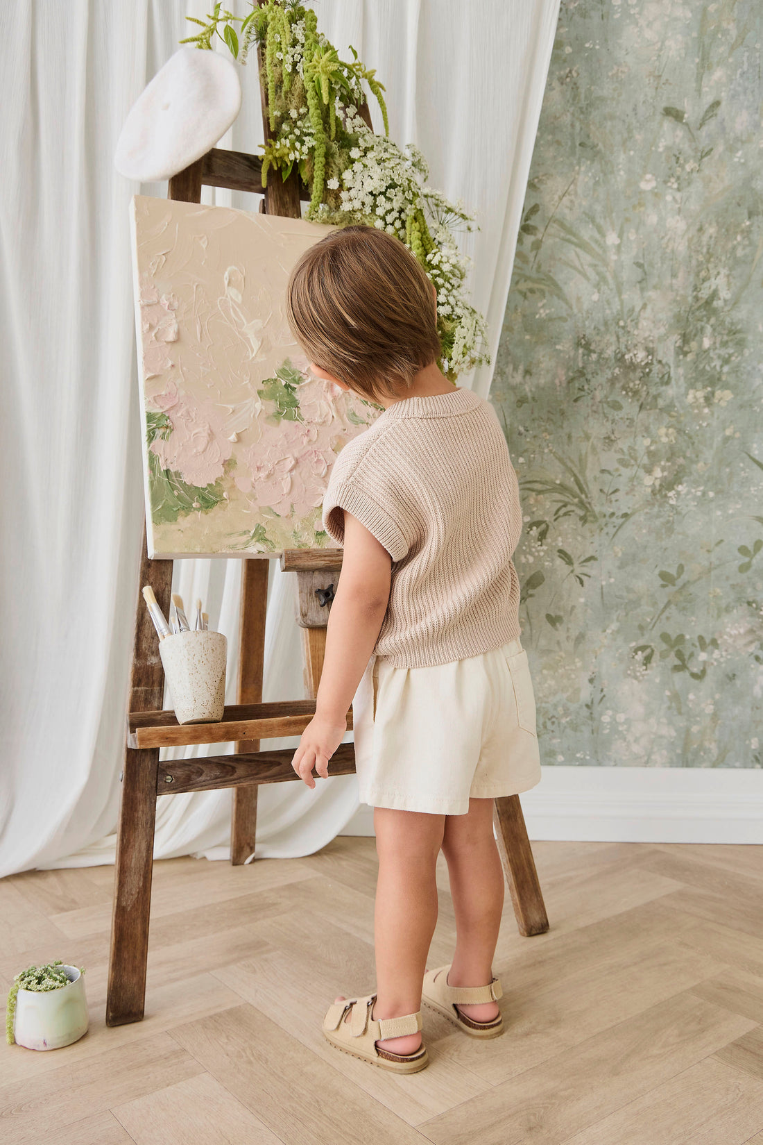 Virgil Knit Vest - Sand Childrens Vest from Jamie Kay NZ