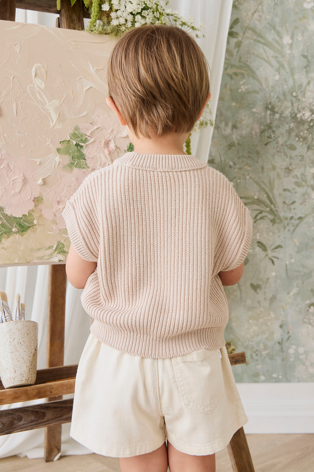 Virgil Knit Vest - Sand Childrens Vest from Jamie Kay NZ