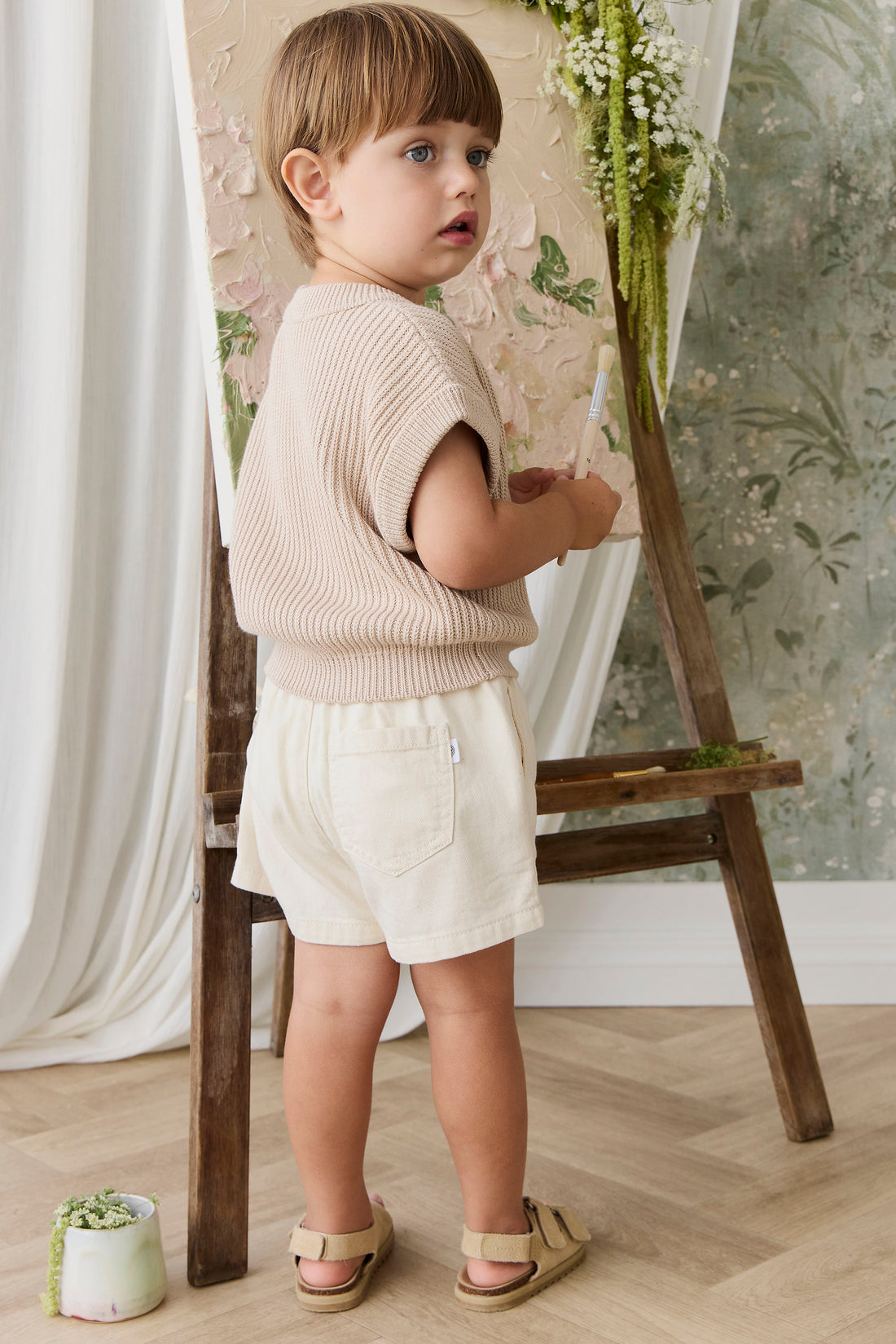 Virgil Knit Vest - Sand Childrens Vest from Jamie Kay NZ