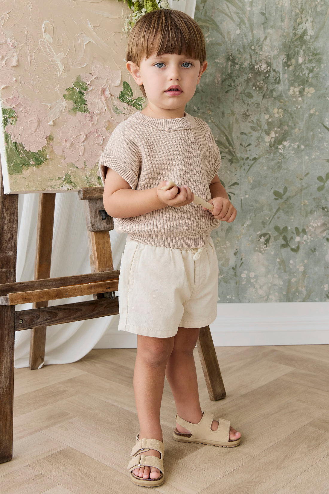 Virgil Knit Vest - Sand Childrens Vest from Jamie Kay NZ