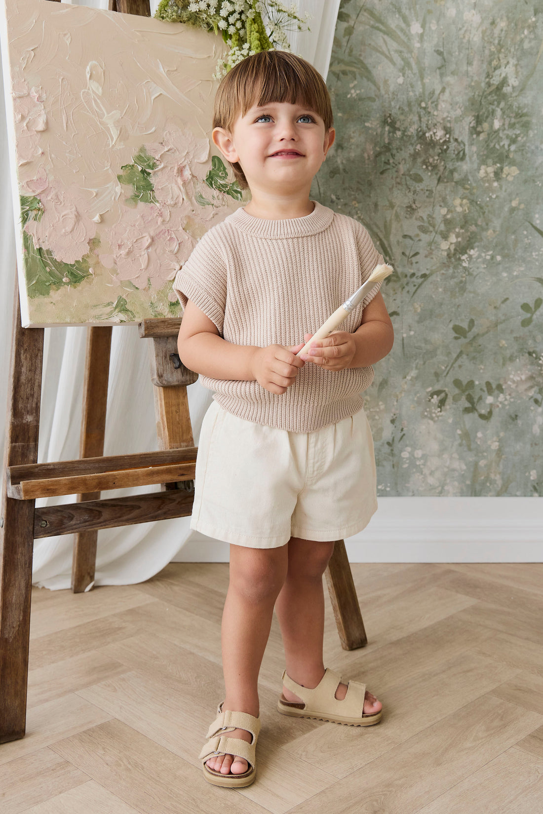 Virgil Knit Vest - Sand Childrens Vest from Jamie Kay NZ