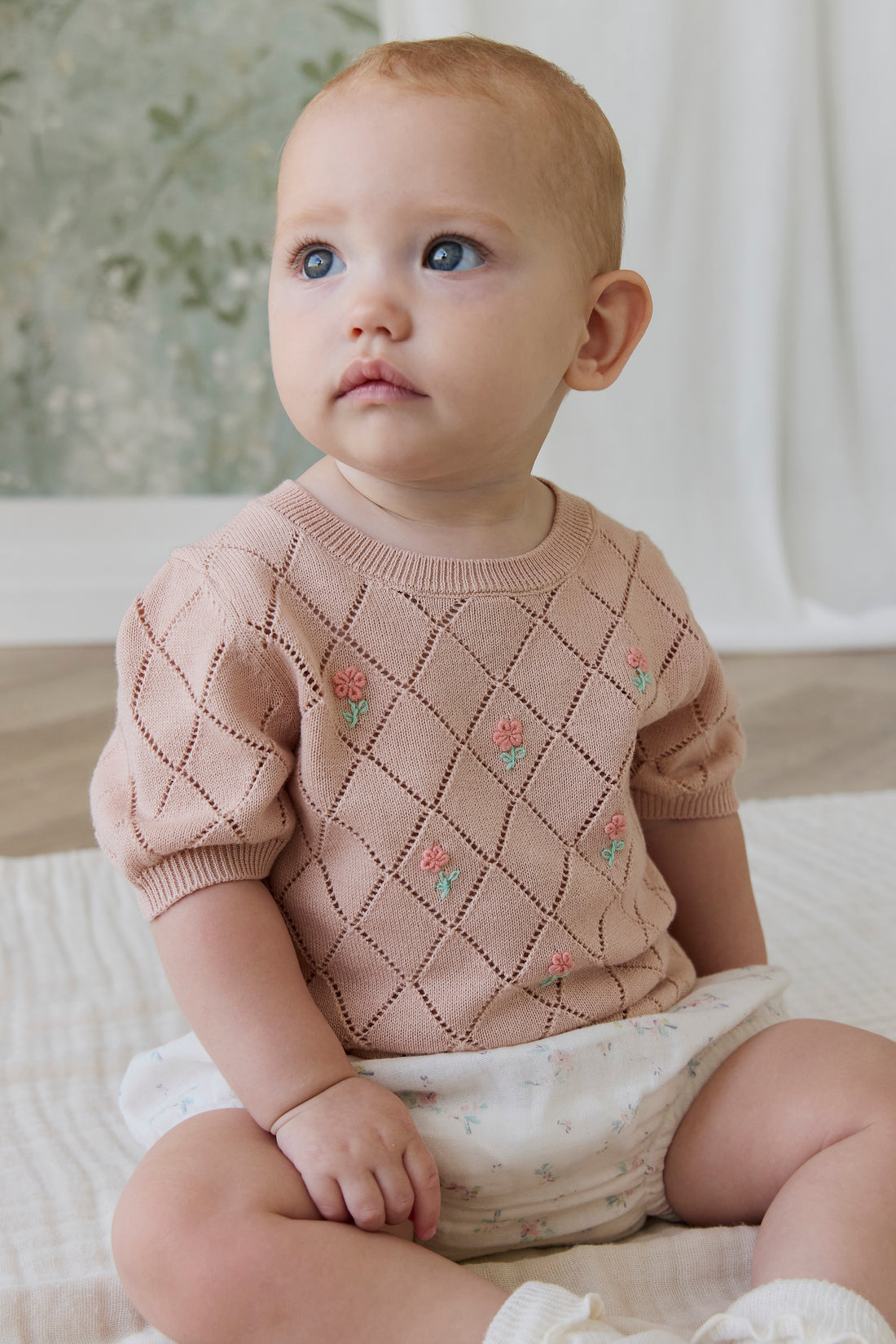Alexandra Top - Rose Mist Alexandra Flower Childrens Top from Jamie Kay NZ
