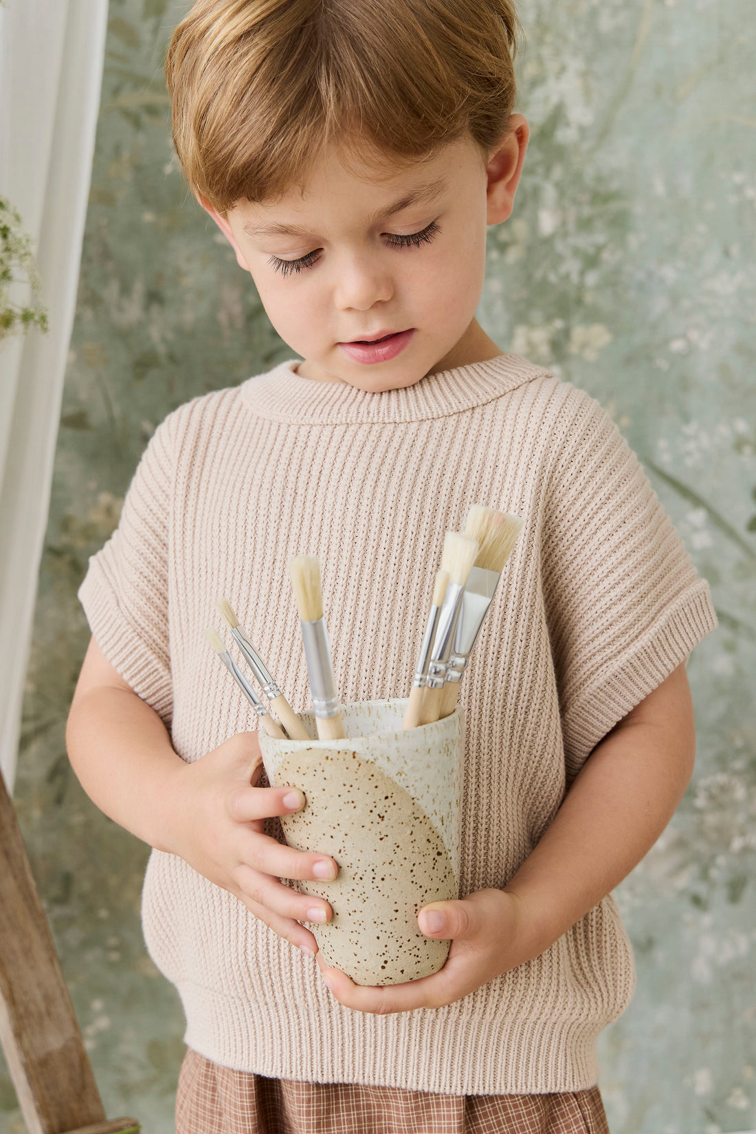 Virgil Knit Vest - Sand Childrens Vest from Jamie Kay NZ