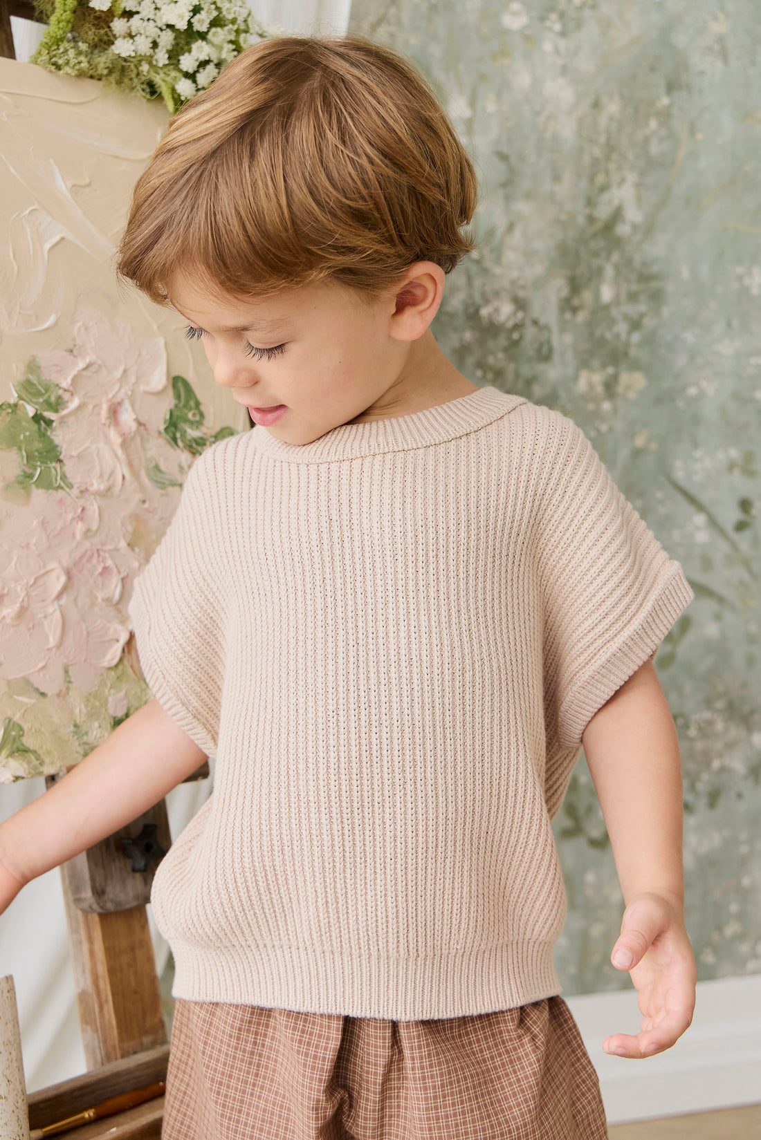 Virgil Knit Vest - Sand Childrens Vest from Jamie Kay NZ