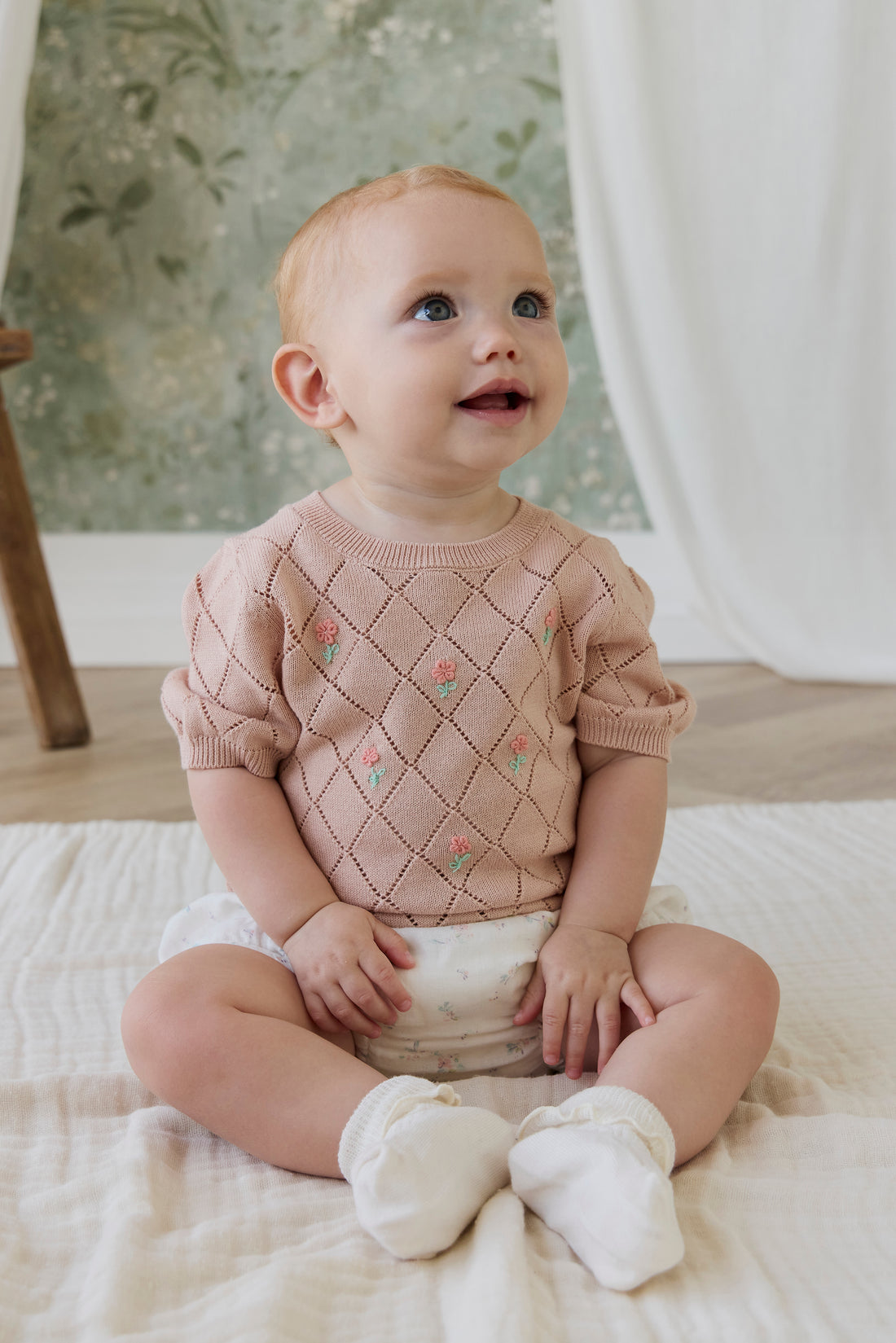 Alexandra Top - Rose Mist Alexandra Flower Childrens Top from Jamie Kay NZ