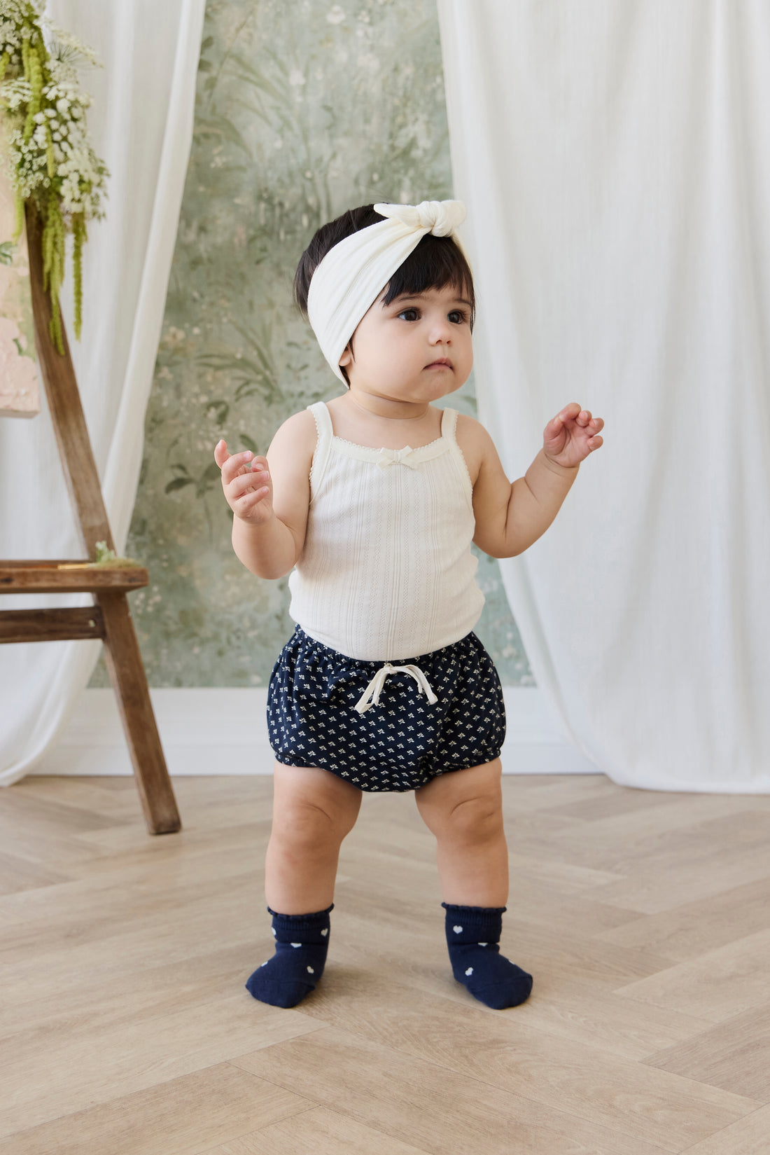 Organic Cotton Pointelle Headband - Parchment Childrens headband from Jamie Kay NZ