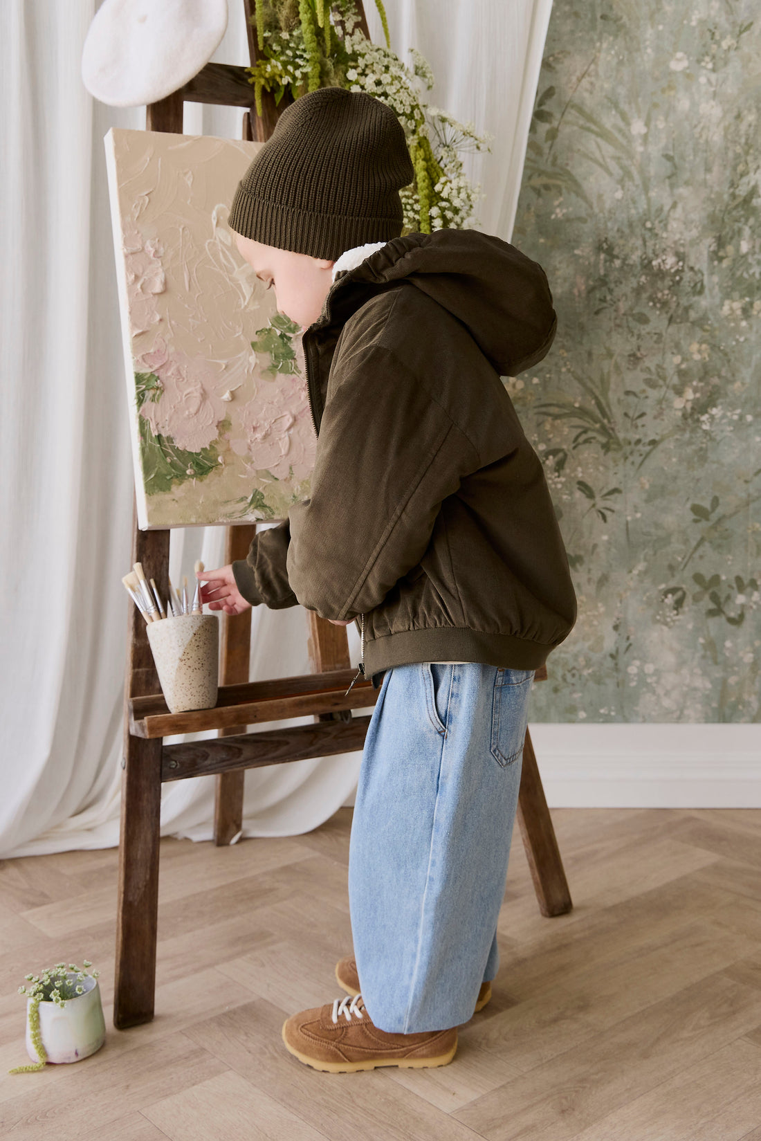 Alastair Jacket - Deep Olive Childrens Jacket from Jamie Kay NZ