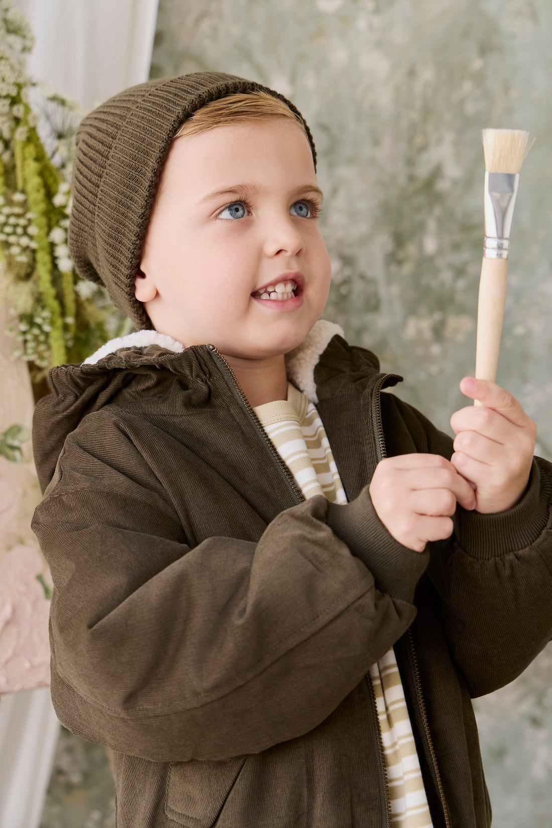 Alastair Jacket - Deep Olive Childrens Jacket from Jamie Kay NZ