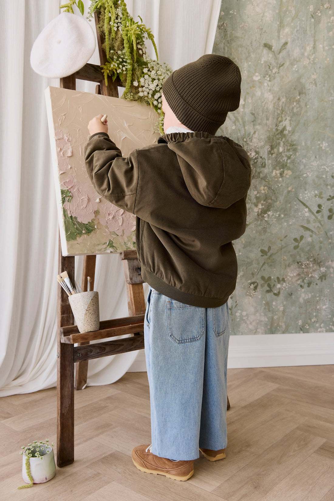 Alastair Jacket - Deep Olive Childrens Jacket from Jamie Kay NZ