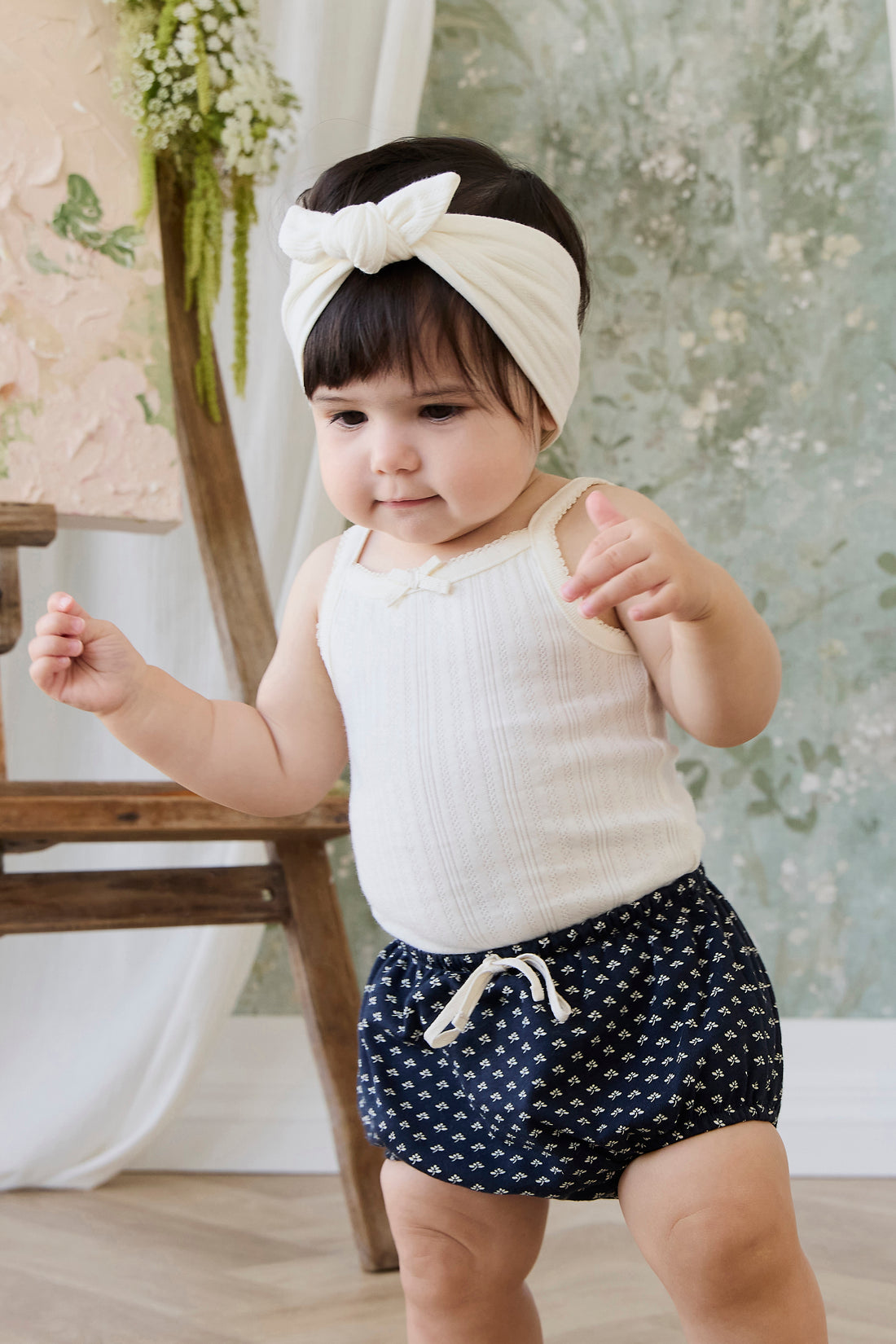 Organic Cotton Classic Bloomer - Lisa Petite Indigo Childrens Bloomer from Jamie Kay NZ