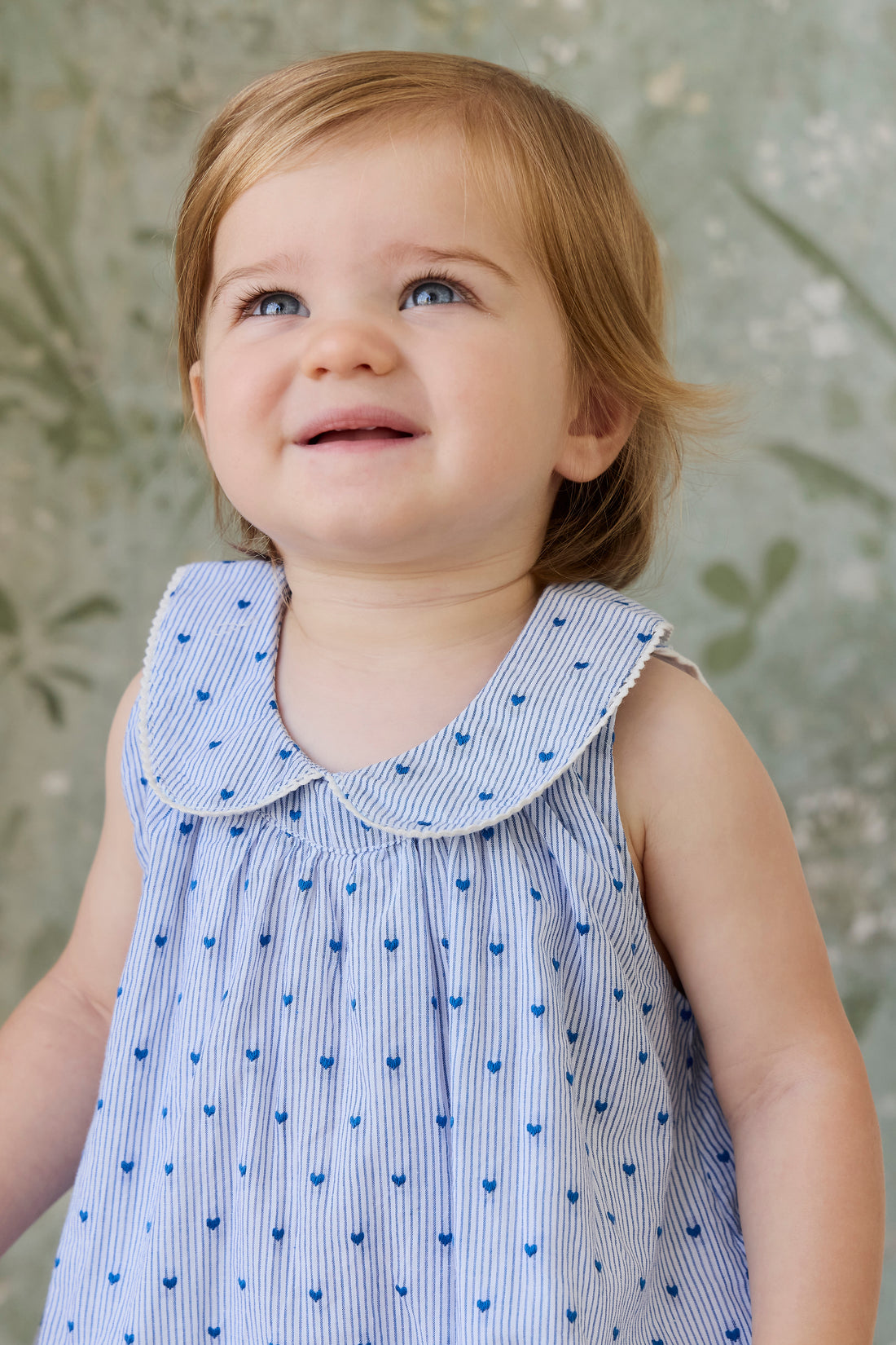 Organic Cotton Wisteria Playsuit - Mon Amour Stripe Indigo Childrens Playsuit from Jamie Kay NZ