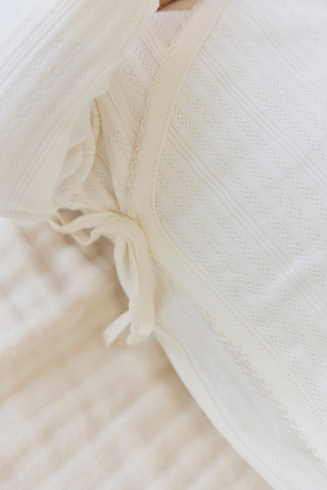 Organic Cotton Pointelle Marina Bodysuit - Parchment Childrens Bodysuit from Jamie Kay NZ