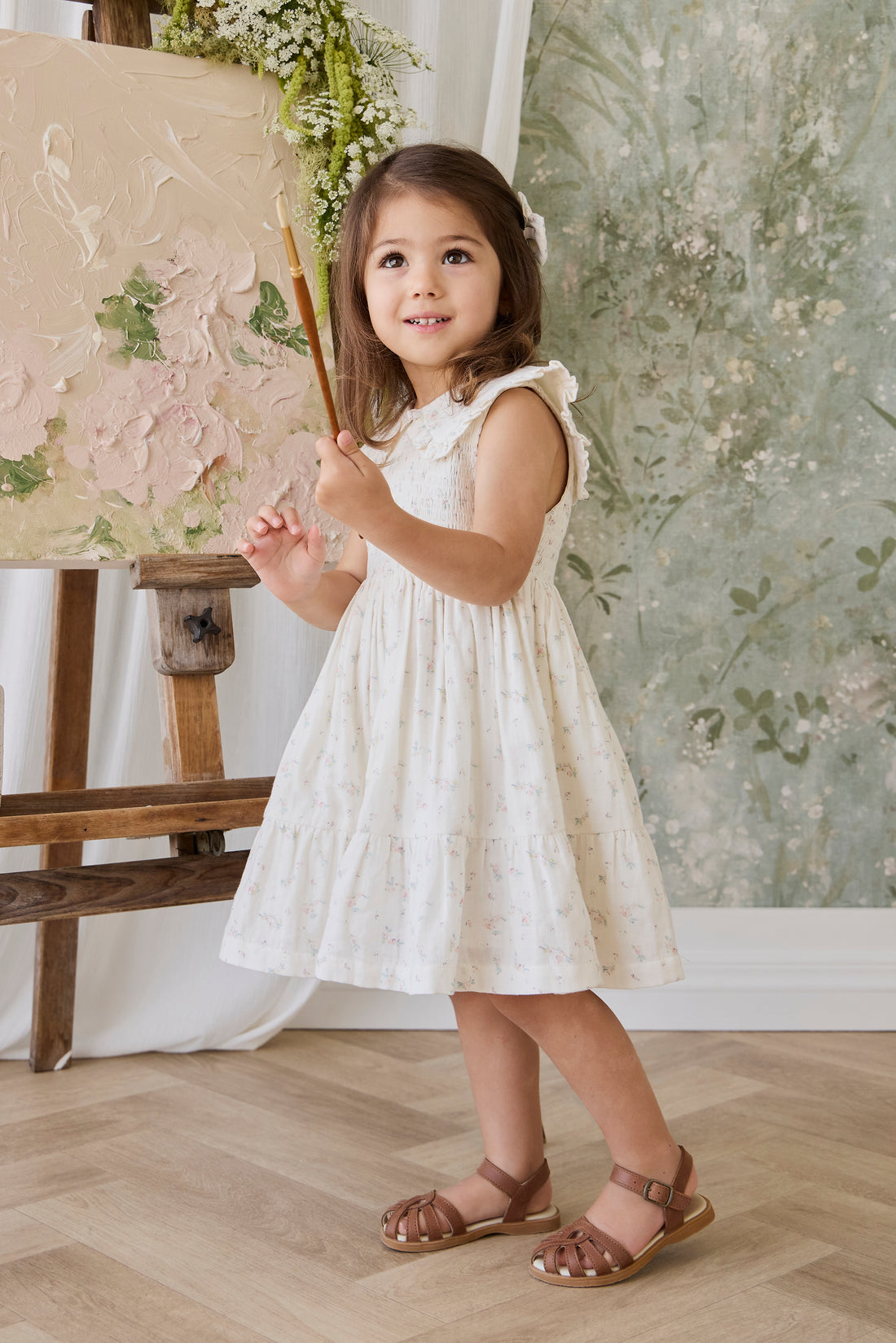Organic Cotton Muslin Christabel Dress - Solange Snow Childrens Dress from Jamie Kay NZ