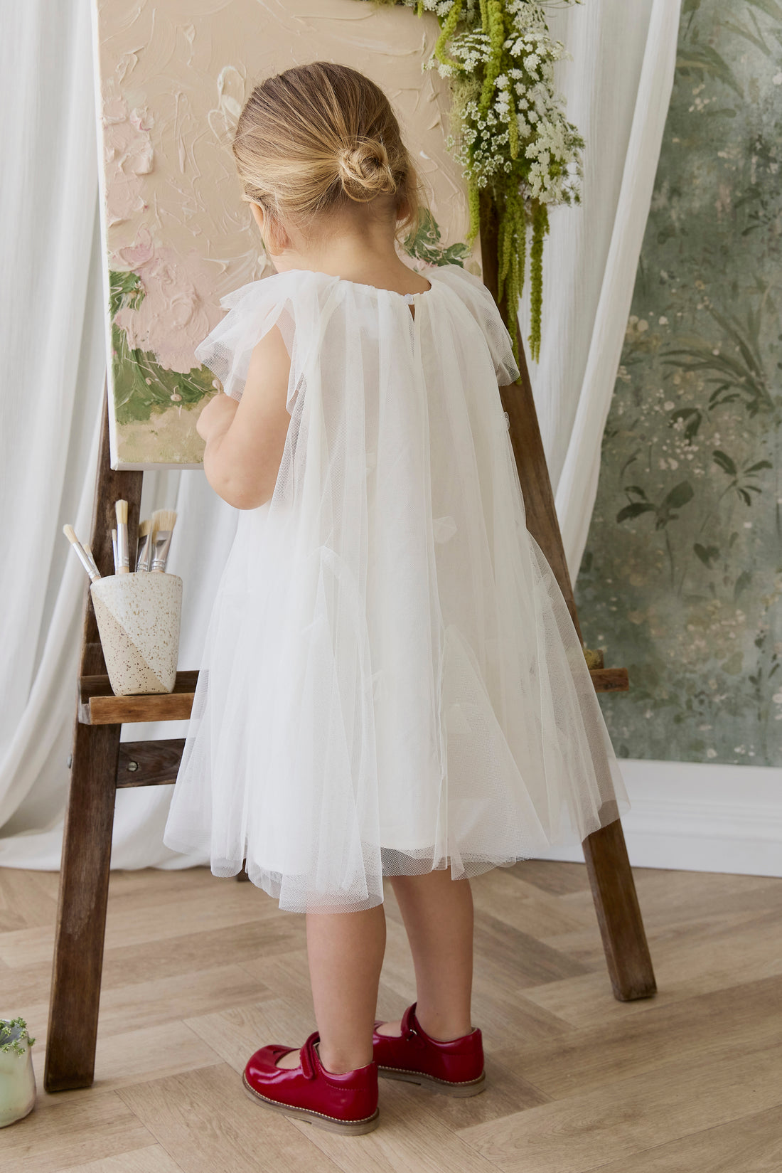 Rhea Tulle Dress - Parchment Childrens Dress from Jamie Kay NZ