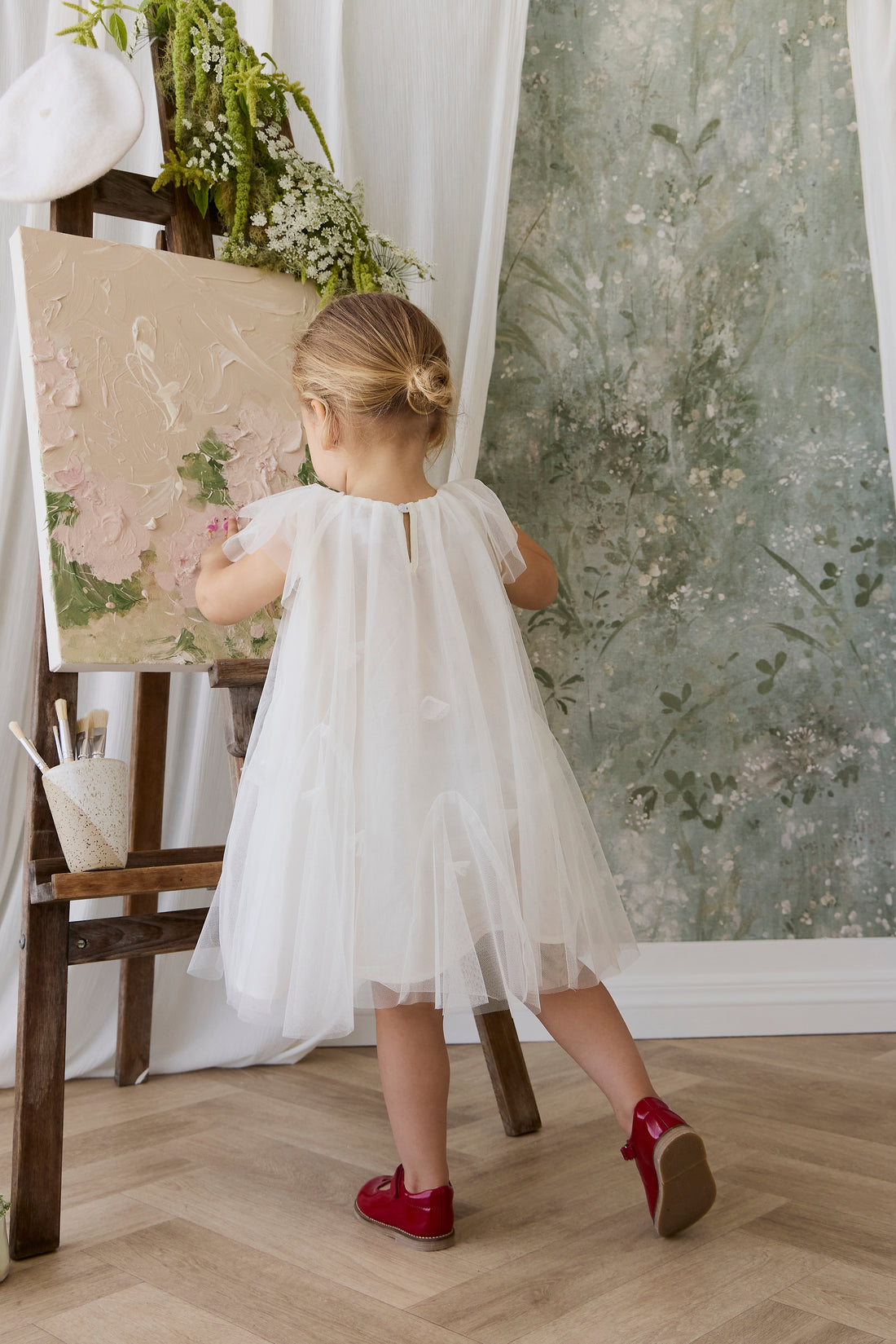 Rhea Tulle Dress - Parchment Childrens Dress from Jamie Kay NZ