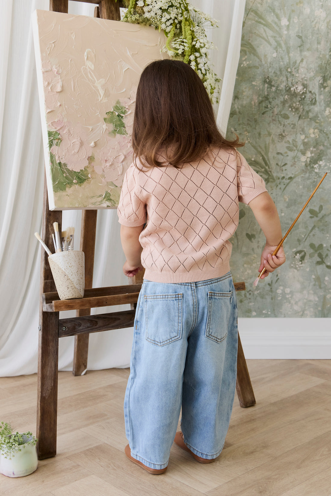 Alexandra Top - Rose Mist Alexandra Flower Childrens Top from Jamie Kay NZ