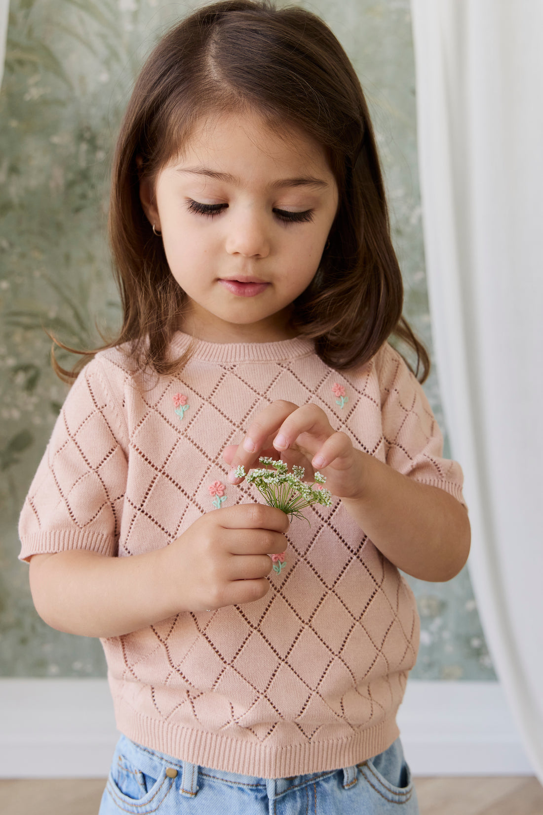 Alexandra Top - Rose Mist Alexandra Flower Childrens Top from Jamie Kay NZ