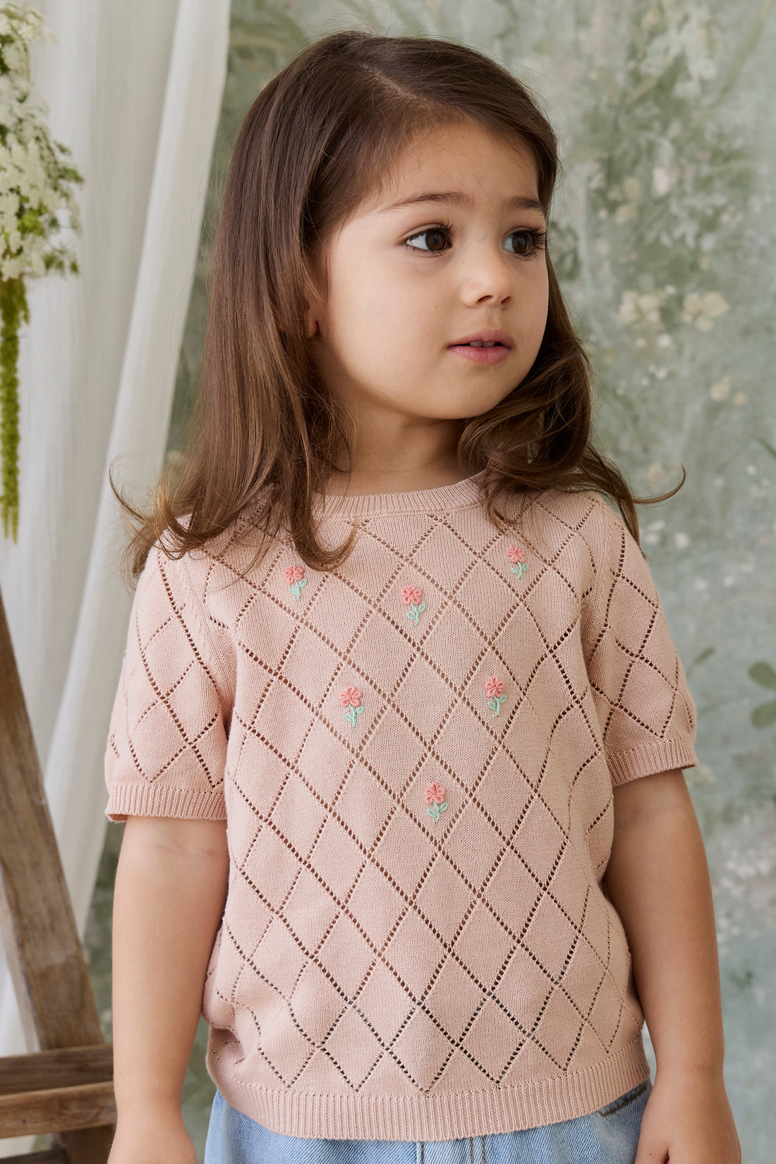 Alexandra Top - Rose Mist Alexandra Flower Childrens Top from Jamie Kay NZ