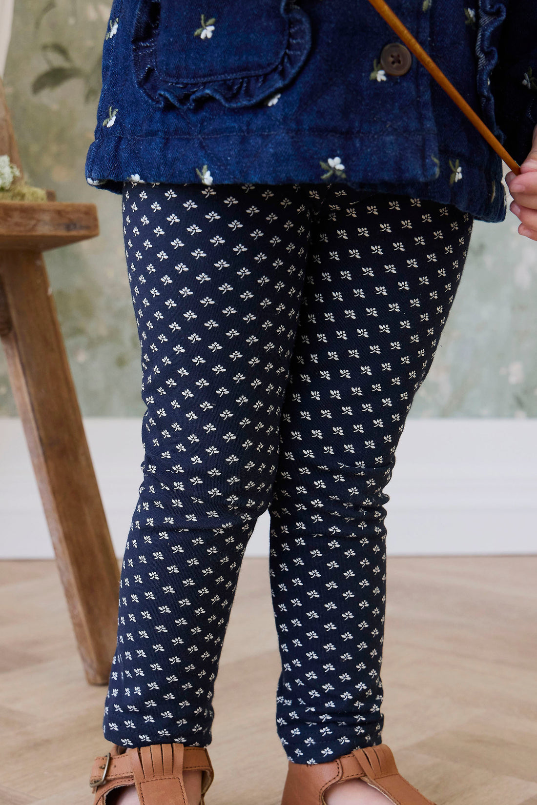 Organic Cotton Everyday Legging - Lisa Petite Indigo Childrens Legging from Jamie Kay NZ