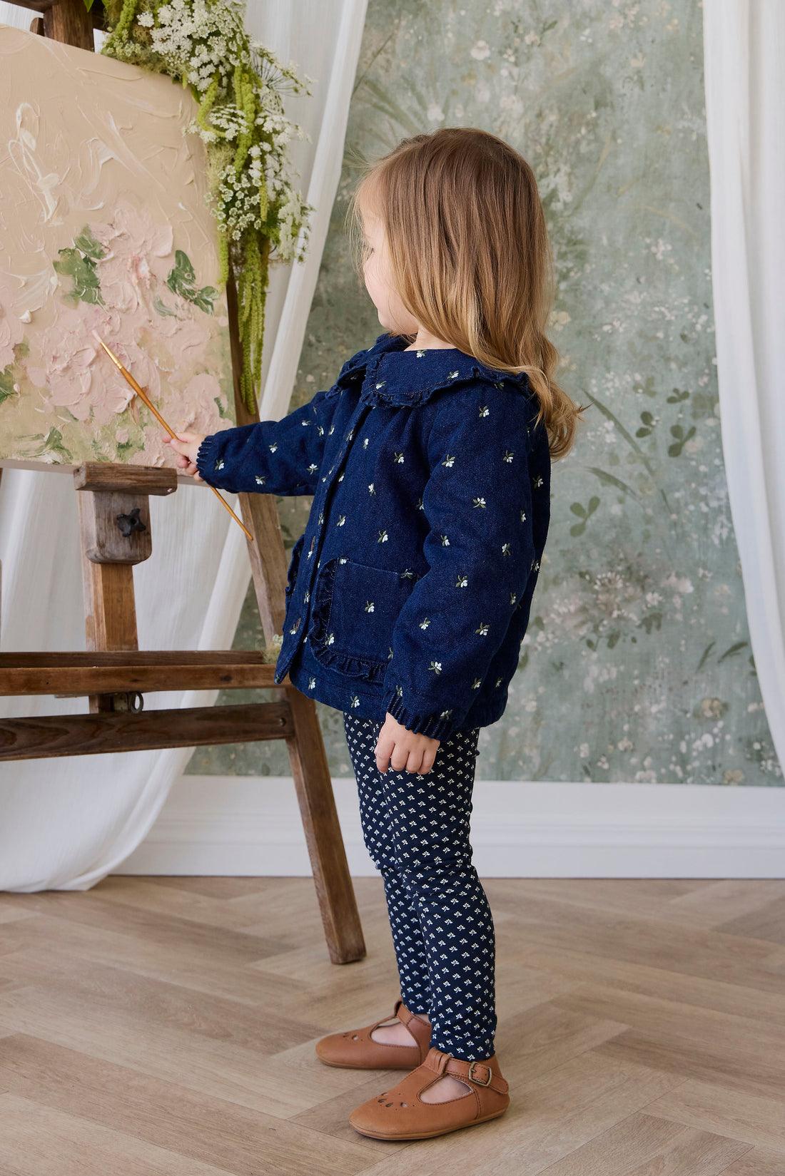 Organic Cotton Everyday Legging - Lisa Petite Indigo Childrens Legging from Jamie Kay NZ