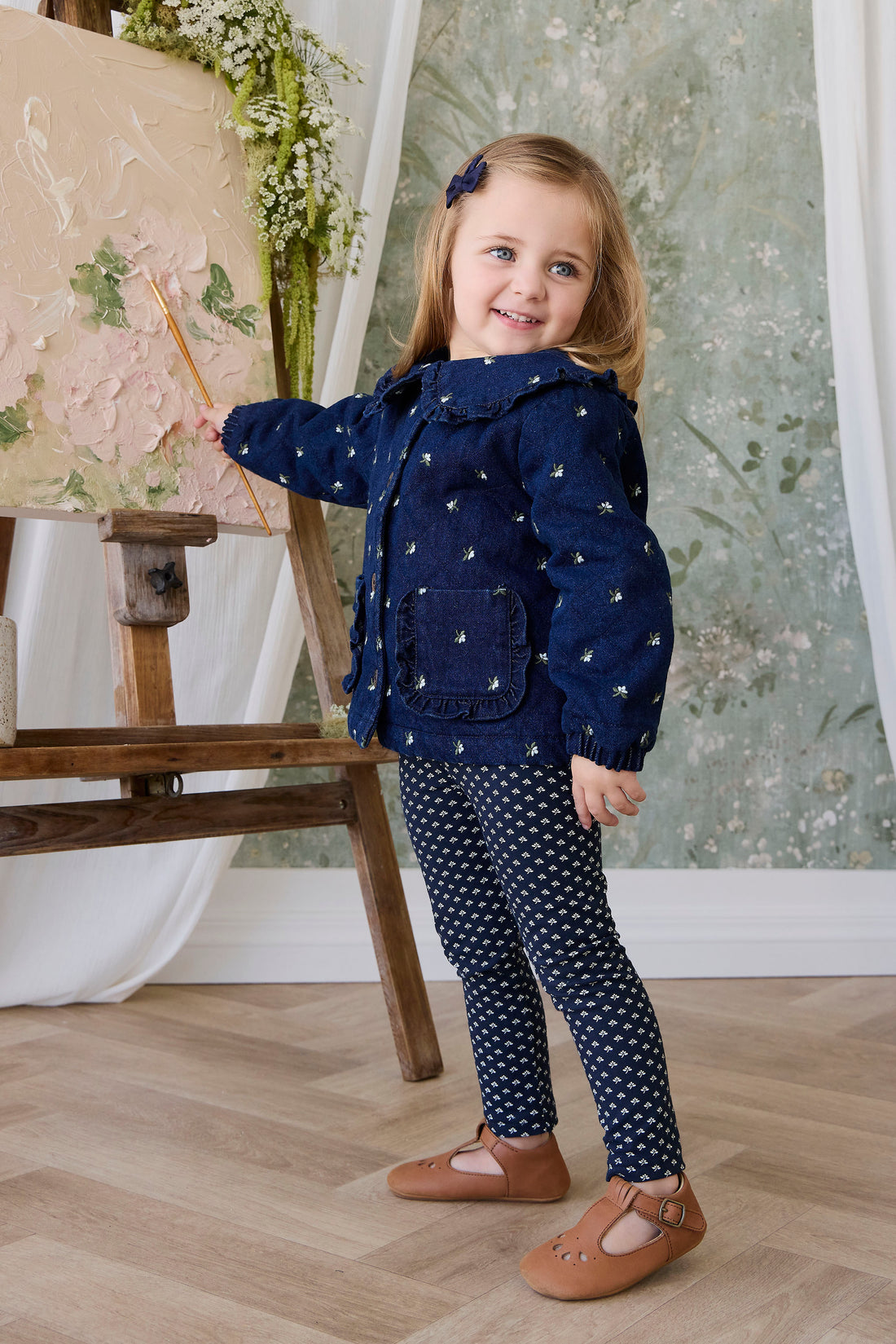 Organic Cotton Everyday Legging - Lisa Petite Indigo Childrens Legging from Jamie Kay NZ