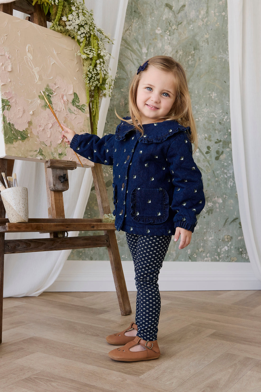 Organic Cotton Everyday Legging - Lisa Petite Indigo Childrens Legging from Jamie Kay NZ