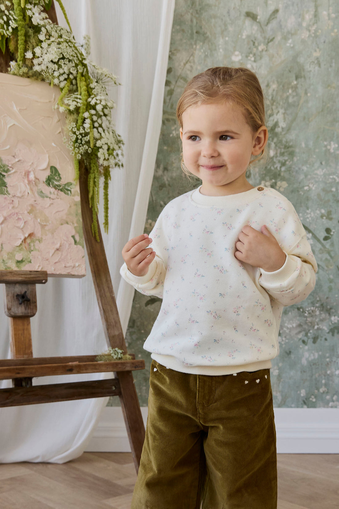 Organic Cotton Rhea Sweatshirt - Solange Snow Childrens Sweatshirt from Jamie Kay NZ