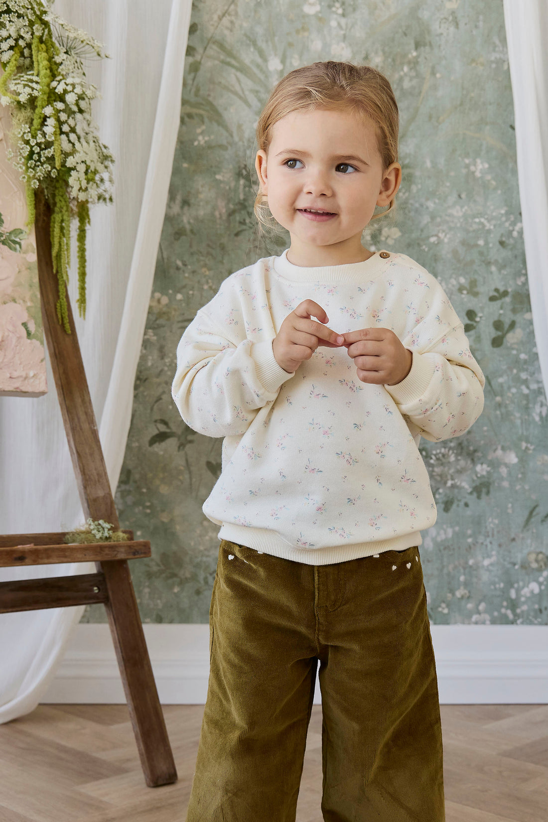 Organic Cotton Rhea Sweatshirt - Solange Snow Childrens Sweatshirt from Jamie Kay NZ