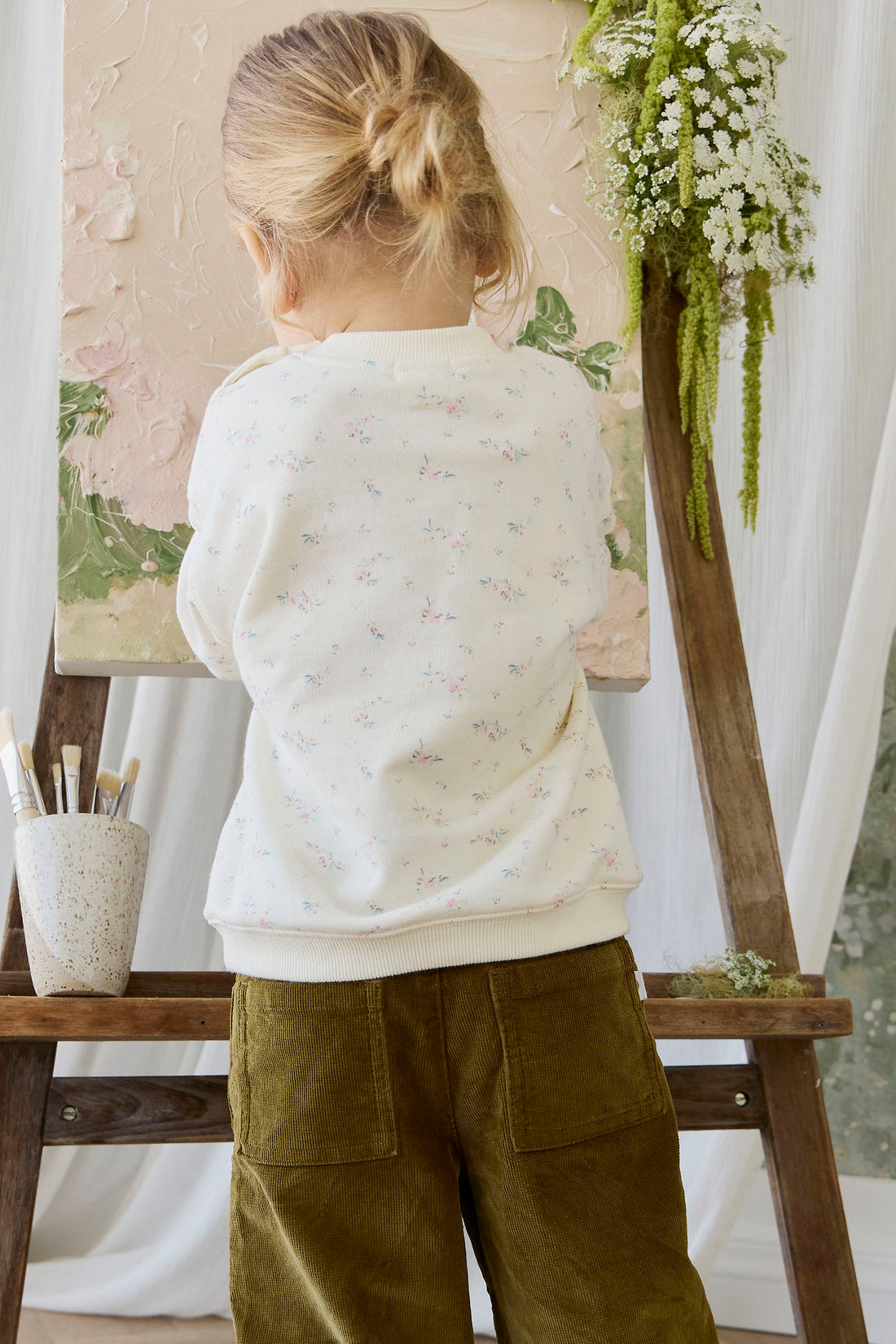 Organic Cotton Rhea Sweatshirt - Solange Snow Childrens Sweatshirt from Jamie Kay NZ