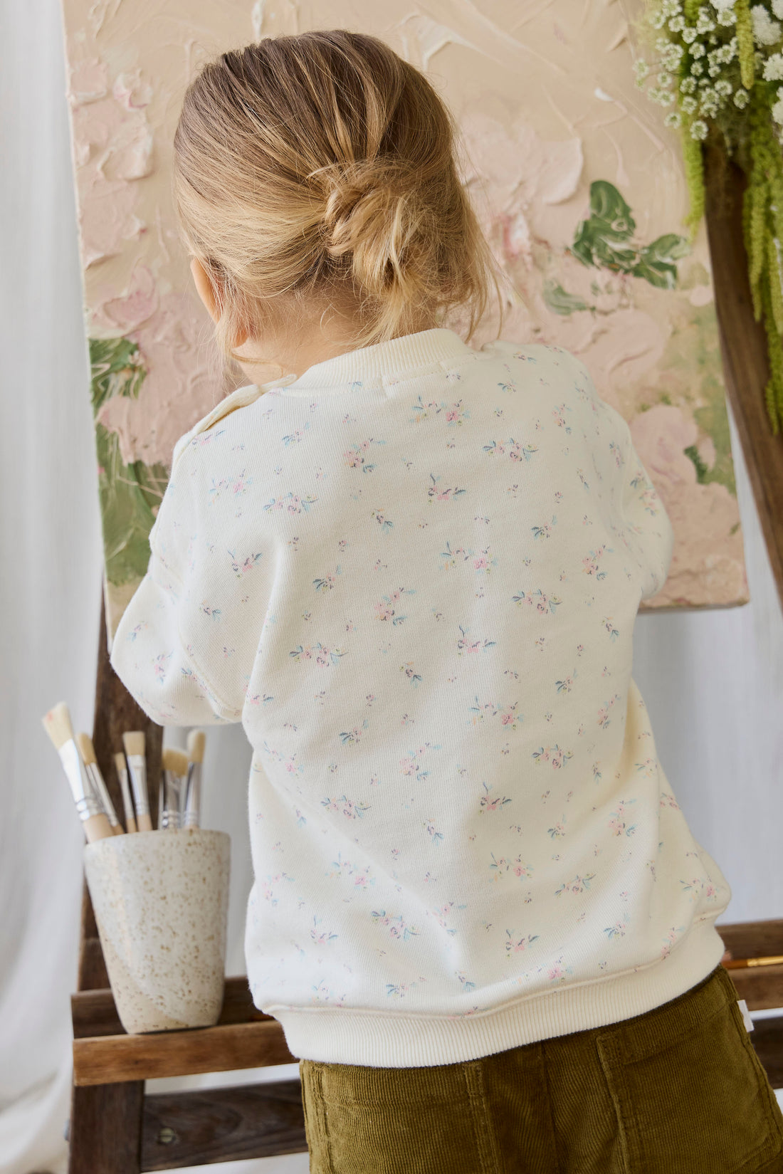 Organic Cotton Rhea Sweatshirt - Solange Snow Childrens Sweatshirt from Jamie Kay NZ