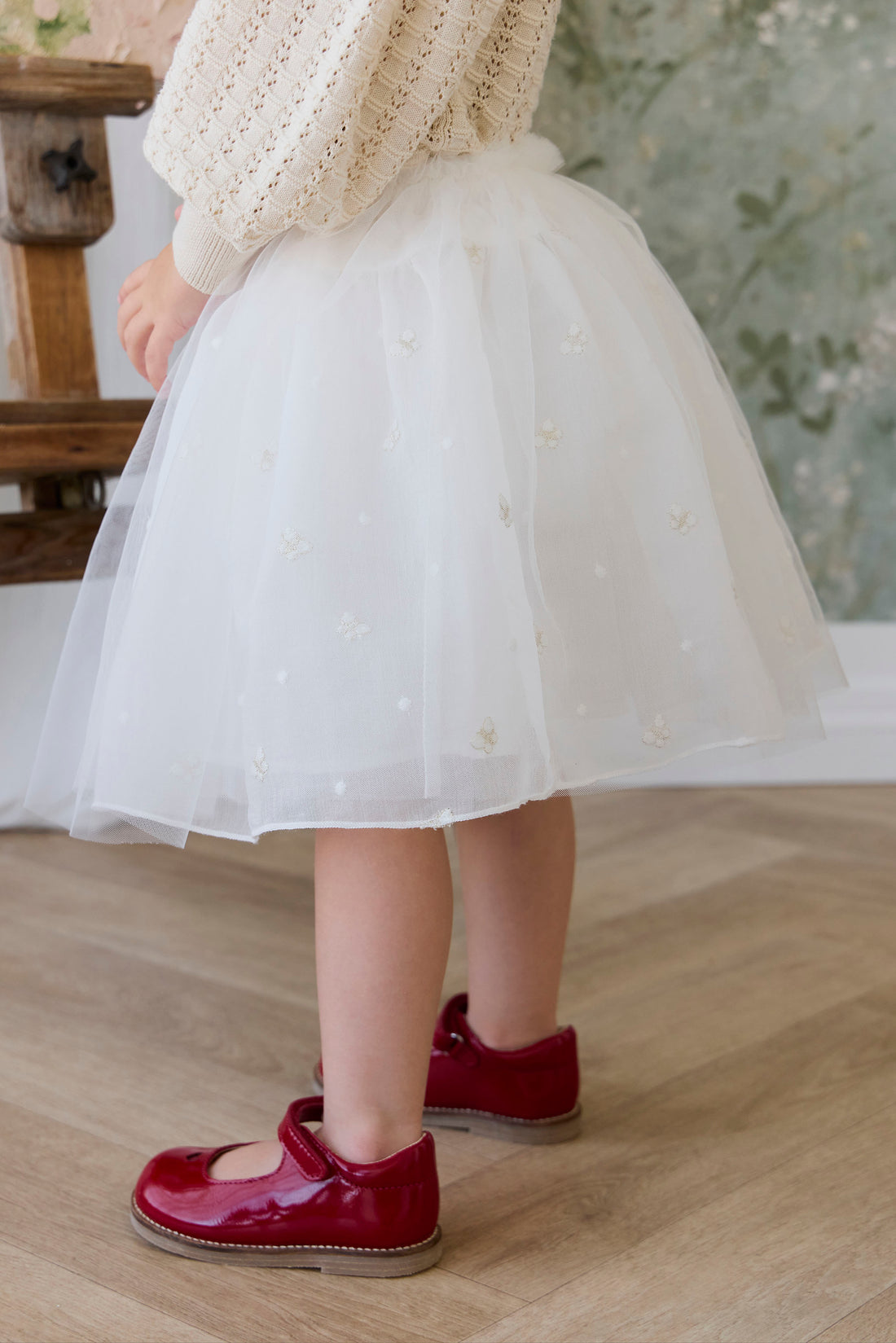 Bellamy Skirt - Parchment Ballerina Butterfiles Childrens Skirt from Jamie Kay NZ