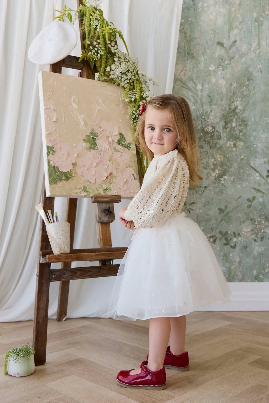 Bellamy Skirt - Parchment Ballerina Butterfiles Childrens Skirt from Jamie Kay NZ