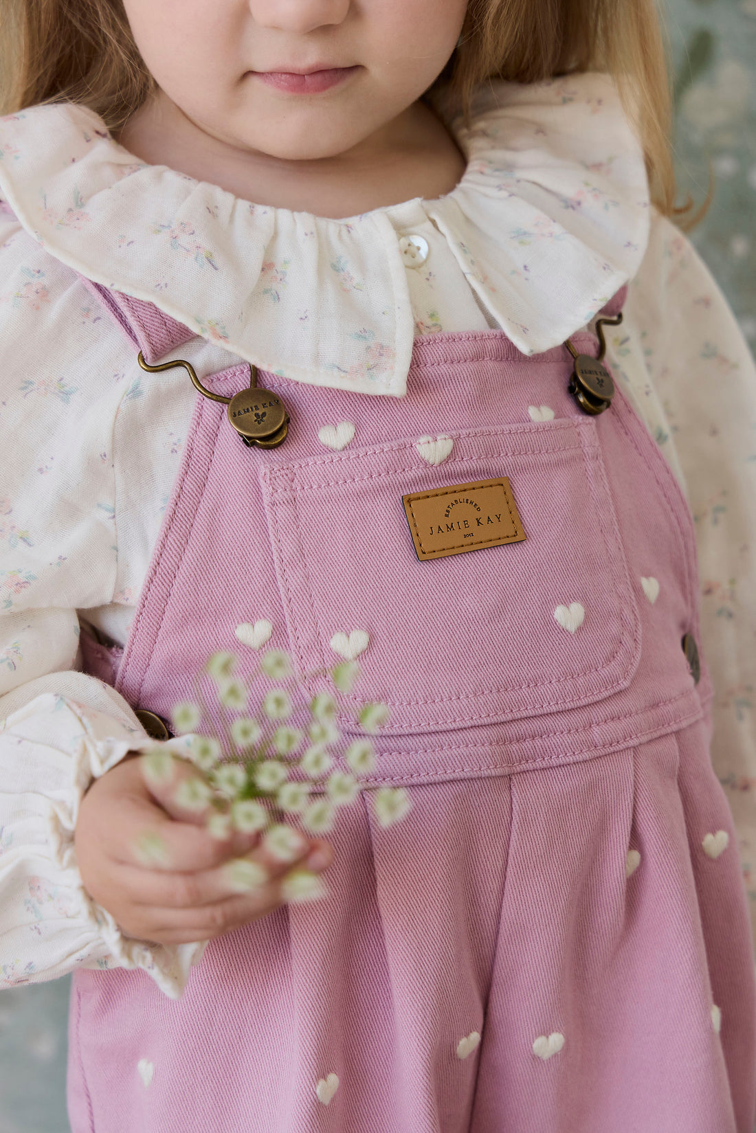 Blair Overall - Petite Heart Orchid Childrens Overall from Jamie Kay NZ