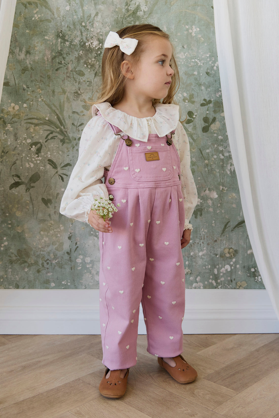 Blair Overall - Petite Heart Orchid Childrens Overall from Jamie Kay NZ