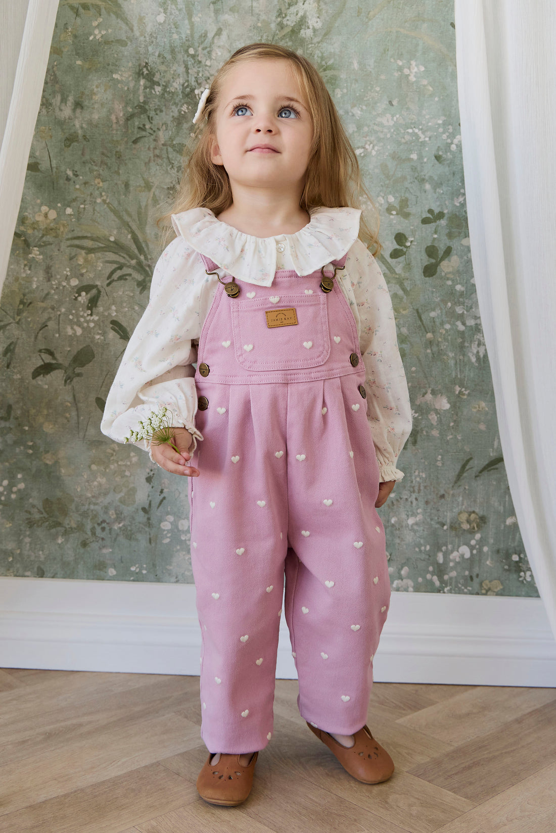 Blair Overall - Petite Heart Orchid Childrens Overall from Jamie Kay NZ