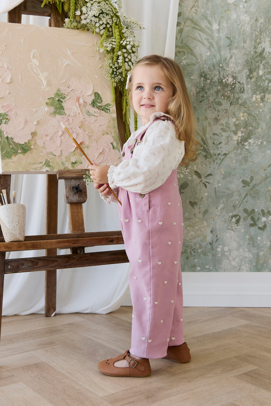 Blair Overall - Petite Heart Orchid Childrens Overall from Jamie Kay NZ
