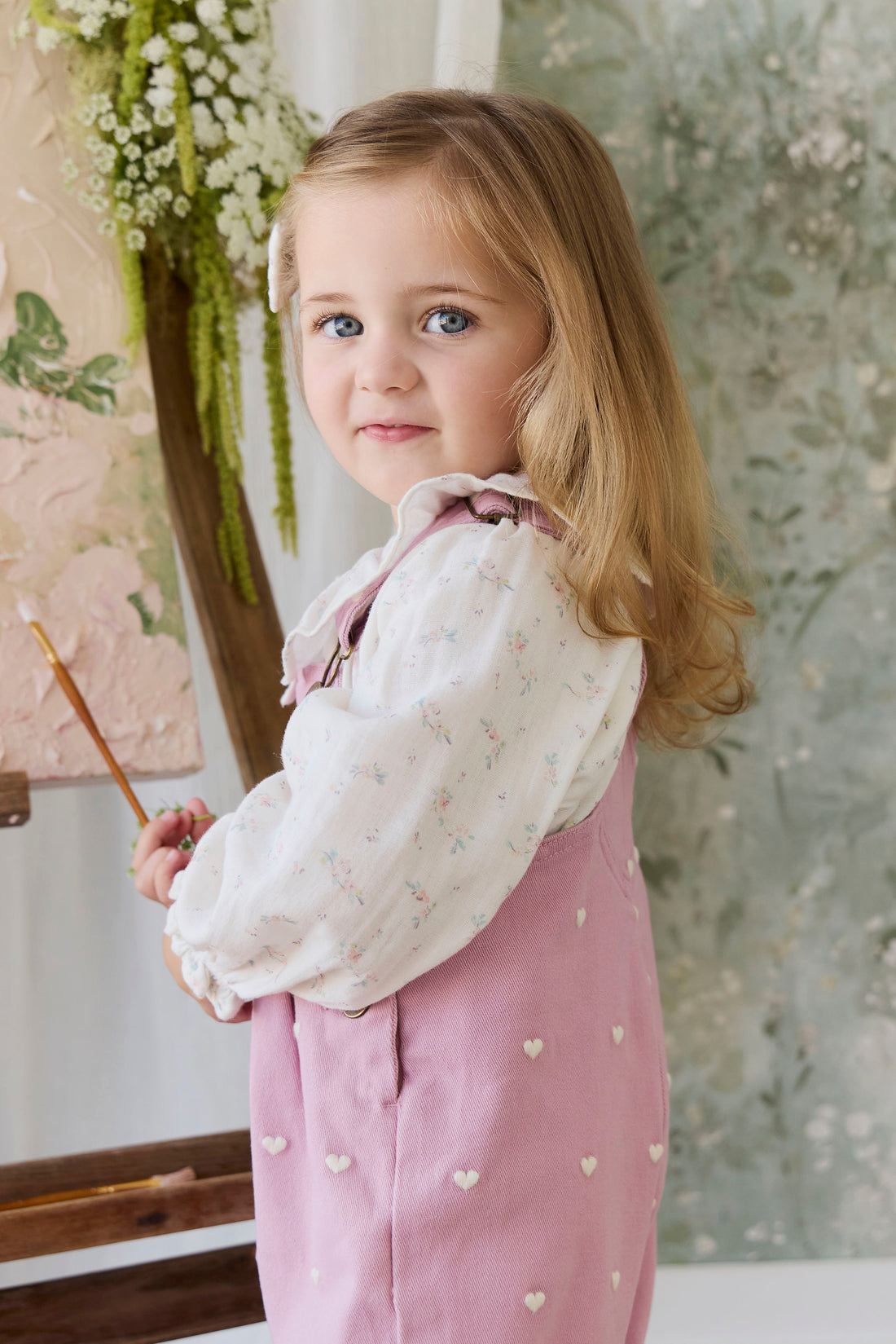 Blair Overall - Petite Heart Orchid Childrens Overall from Jamie Kay NZ