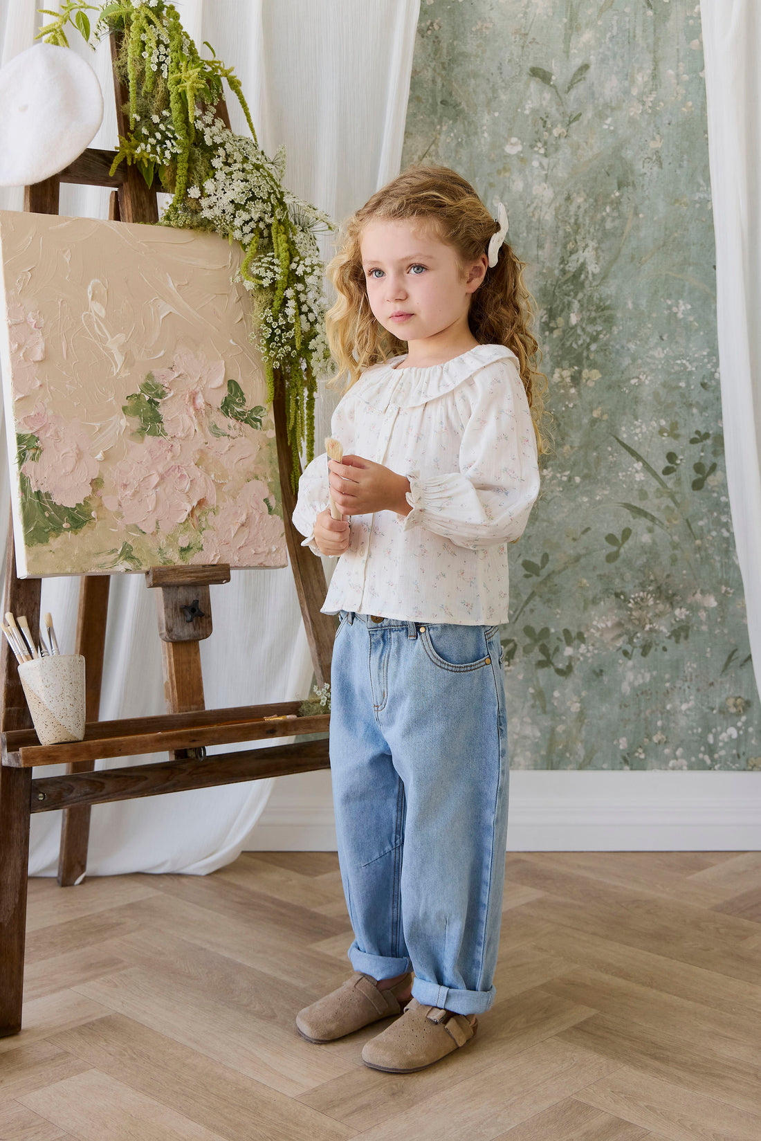 Organic Cotton Muslin Christabel Blouse - Solange Snow Childrens Top from Jamie Kay NZ