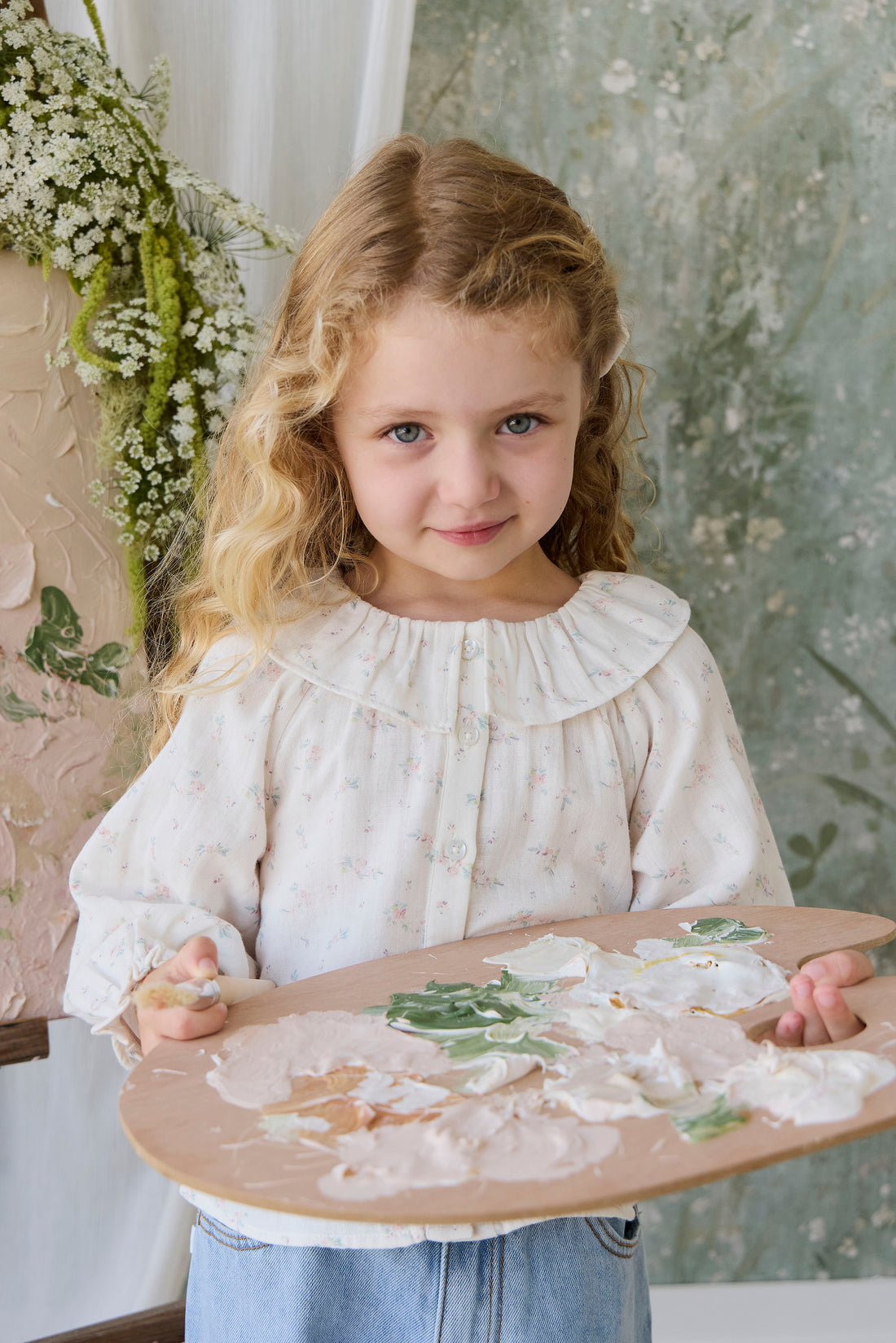 Organic Cotton Muslin Christabel Blouse - Solange Snow Childrens Top from Jamie Kay NZ